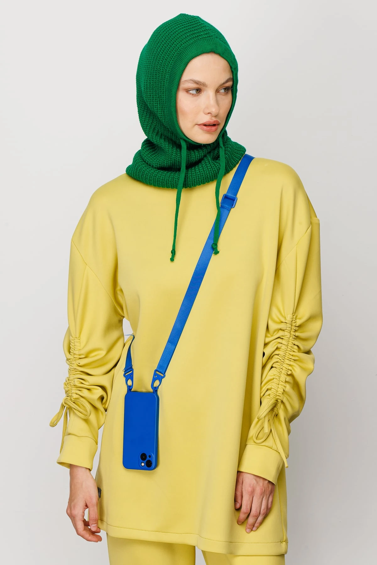 Toptan Balaclava Triko Başlık - Benetton Yeşili