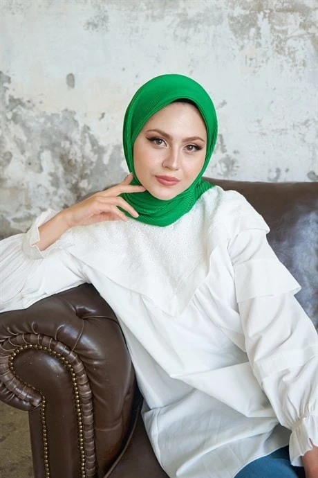 Toptan Pilise Eşarp - Benetton Yeşili