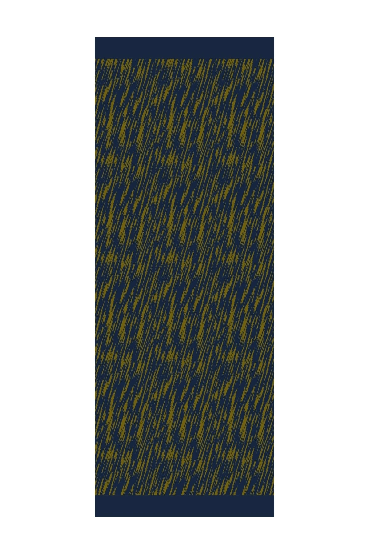 Selis-Pattern Reversible Shawl - Navy Blue-Oil Green