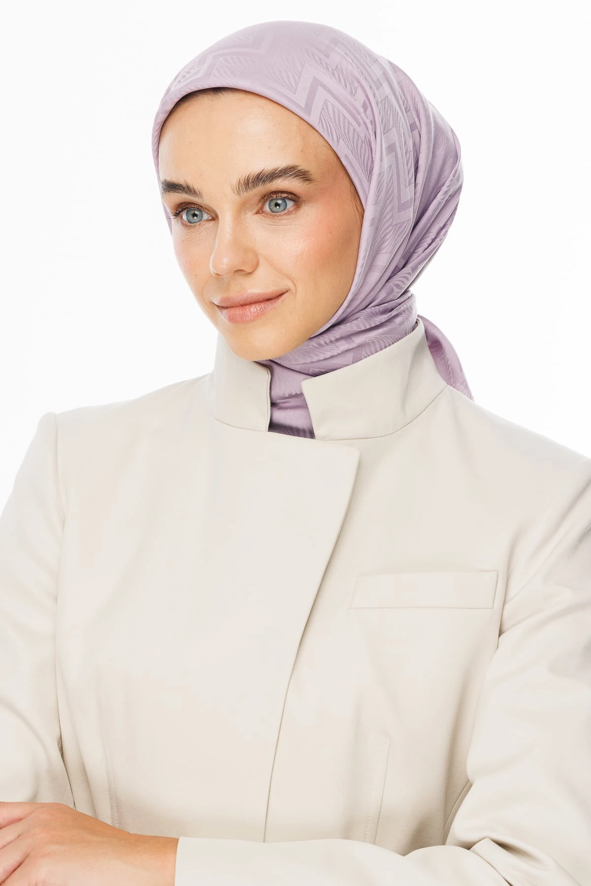 Toptan Viora Desen İpeksi Jakar Eşarp - Lila