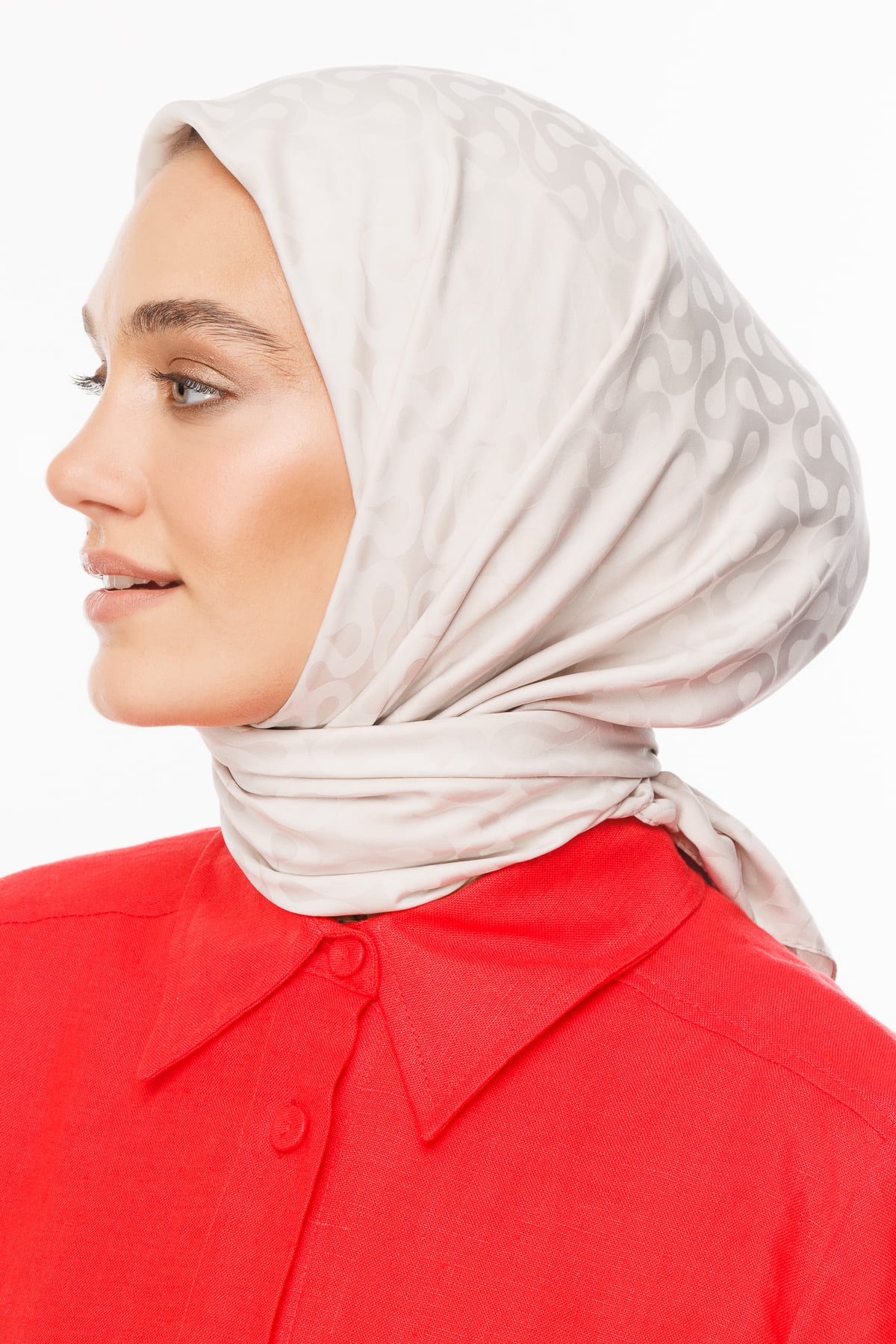 Moon Pattern Silky Jacquard Scarf