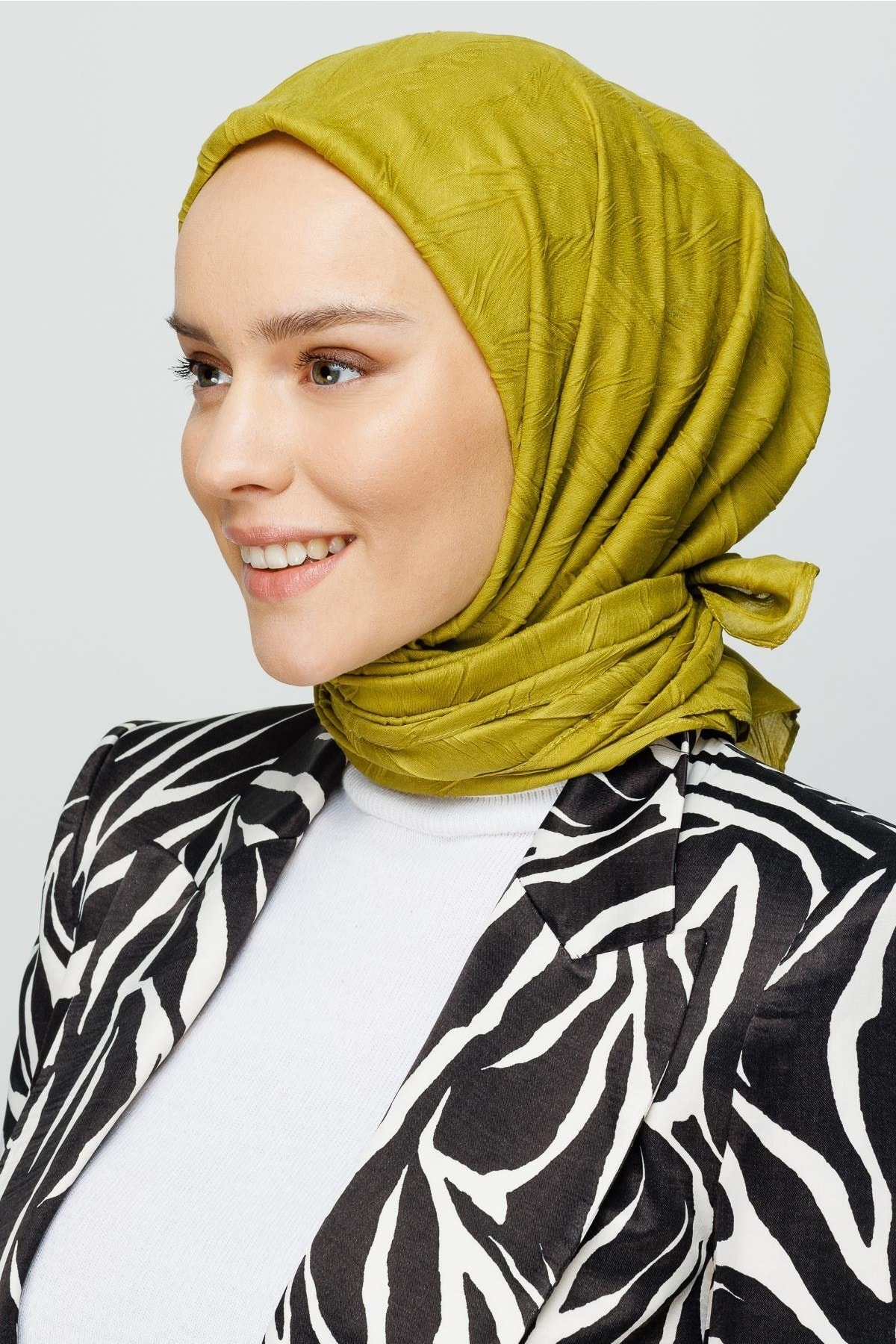 Toptan Piliseli Bambu Eşarp - Zeytin Yeşili