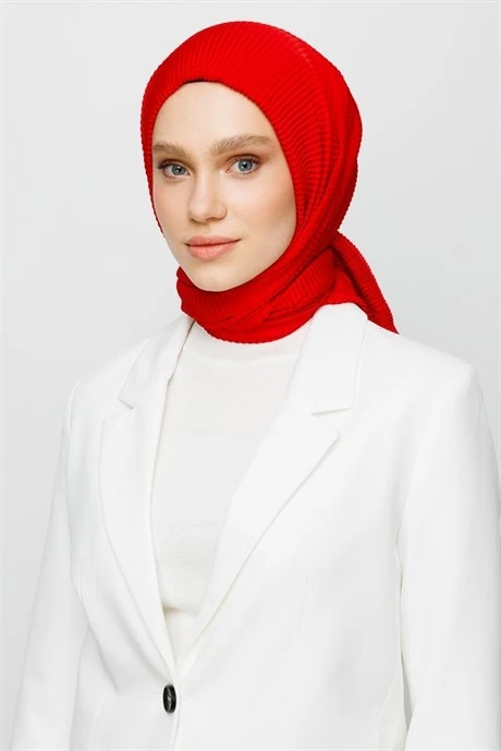 Toptan Pilise Eşarp - Kırmızı
