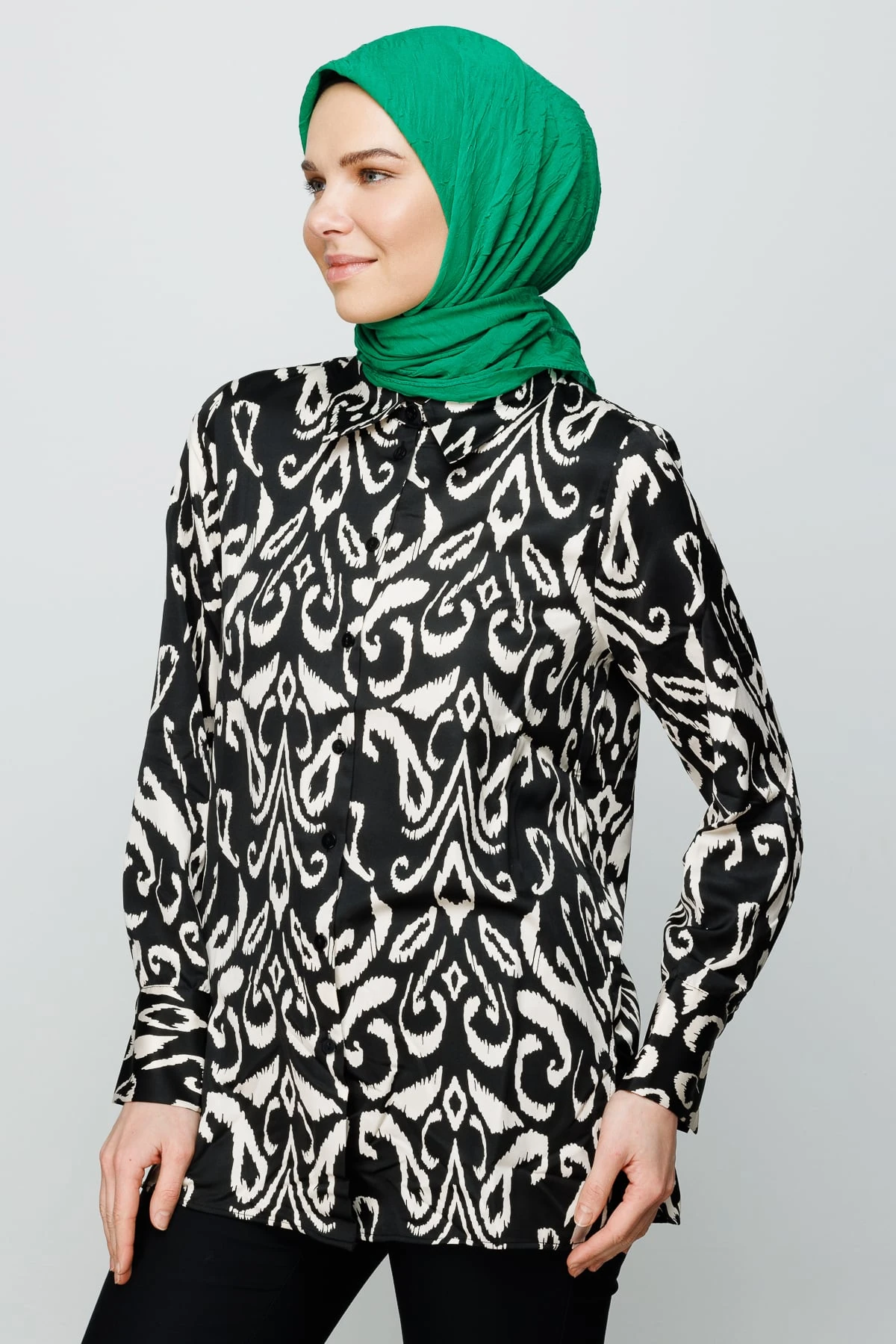 Toptan Bambu Eşarp - Benetton Yeşili