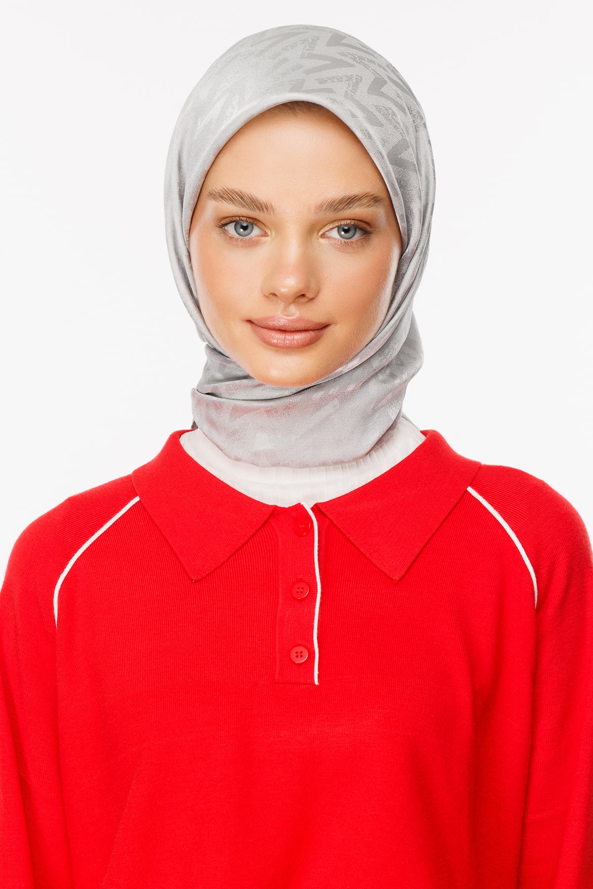 Luxury Jacquard Scarf - Silver