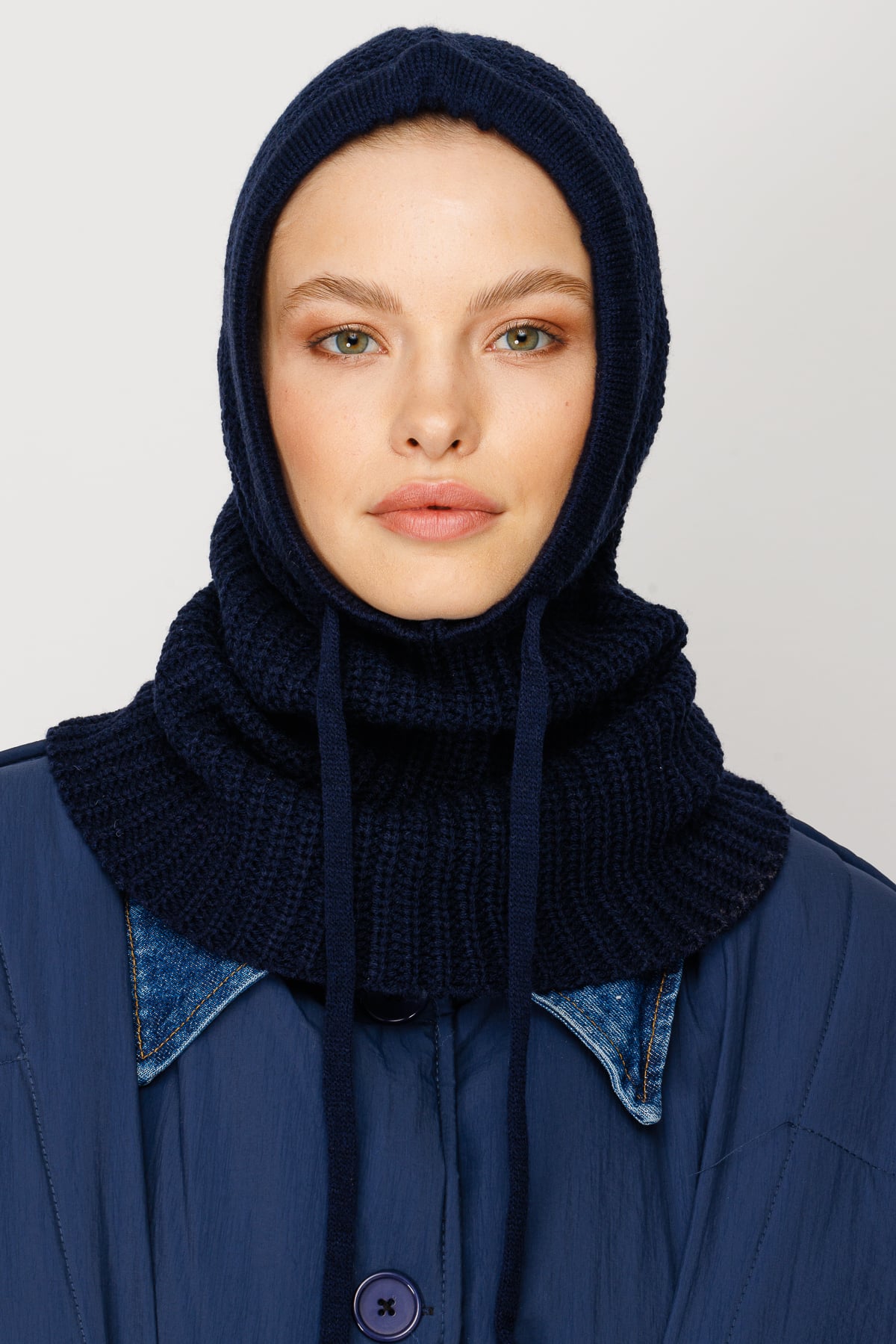 Toptan Balaclava Triko Başlık - Lacivert