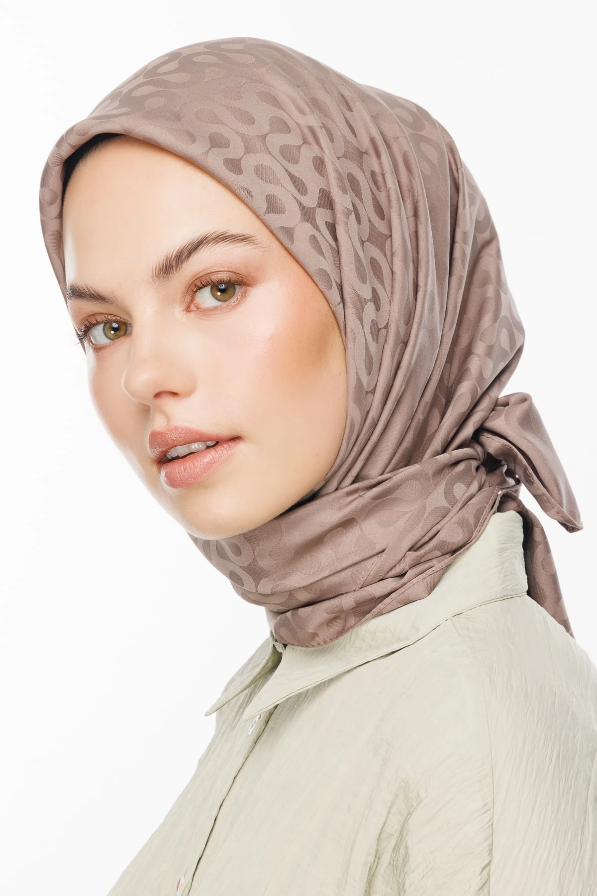 Moon Pattern Silky Jacquard Scarf - Canyon