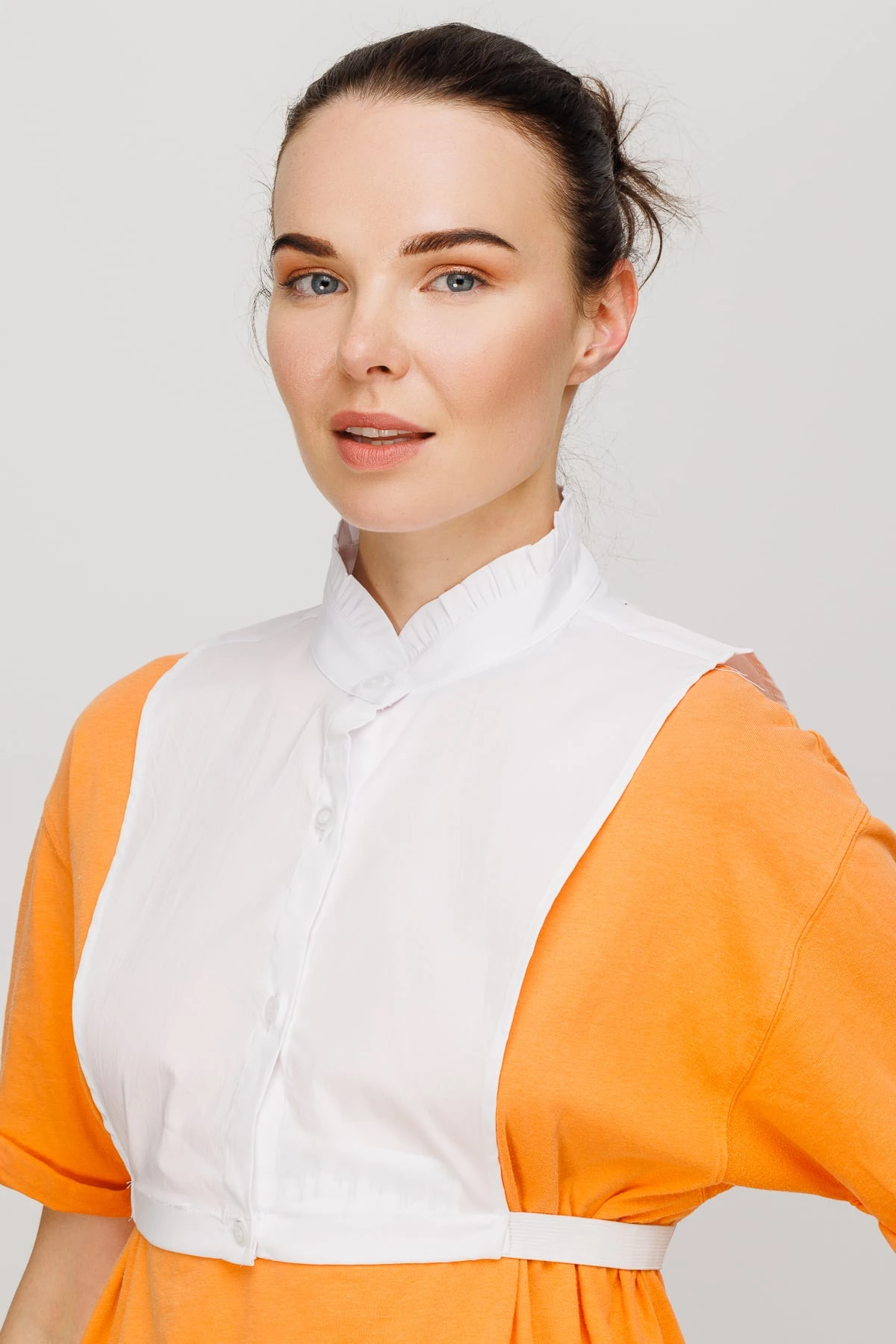 Toptan Fırfırlı Gömlek Yaka - White