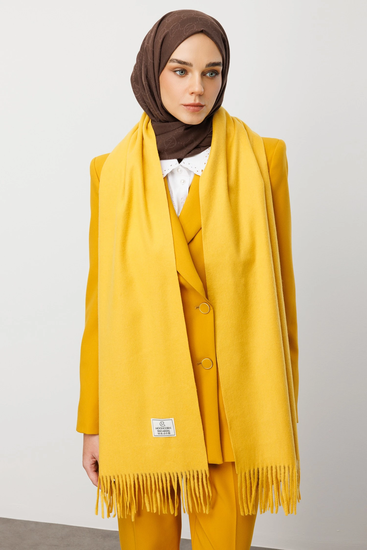 Toptan Yün Atkı - Gold