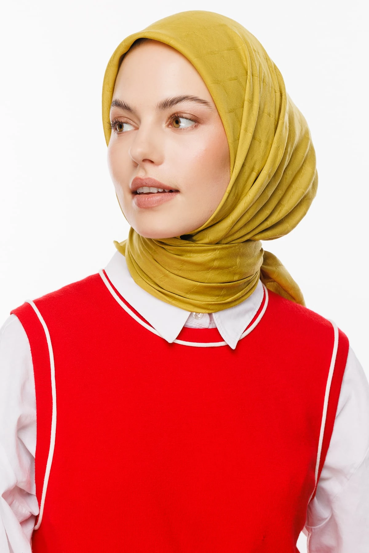 Toptan Bambu Jakar Eşarp - Oliv Yeşili