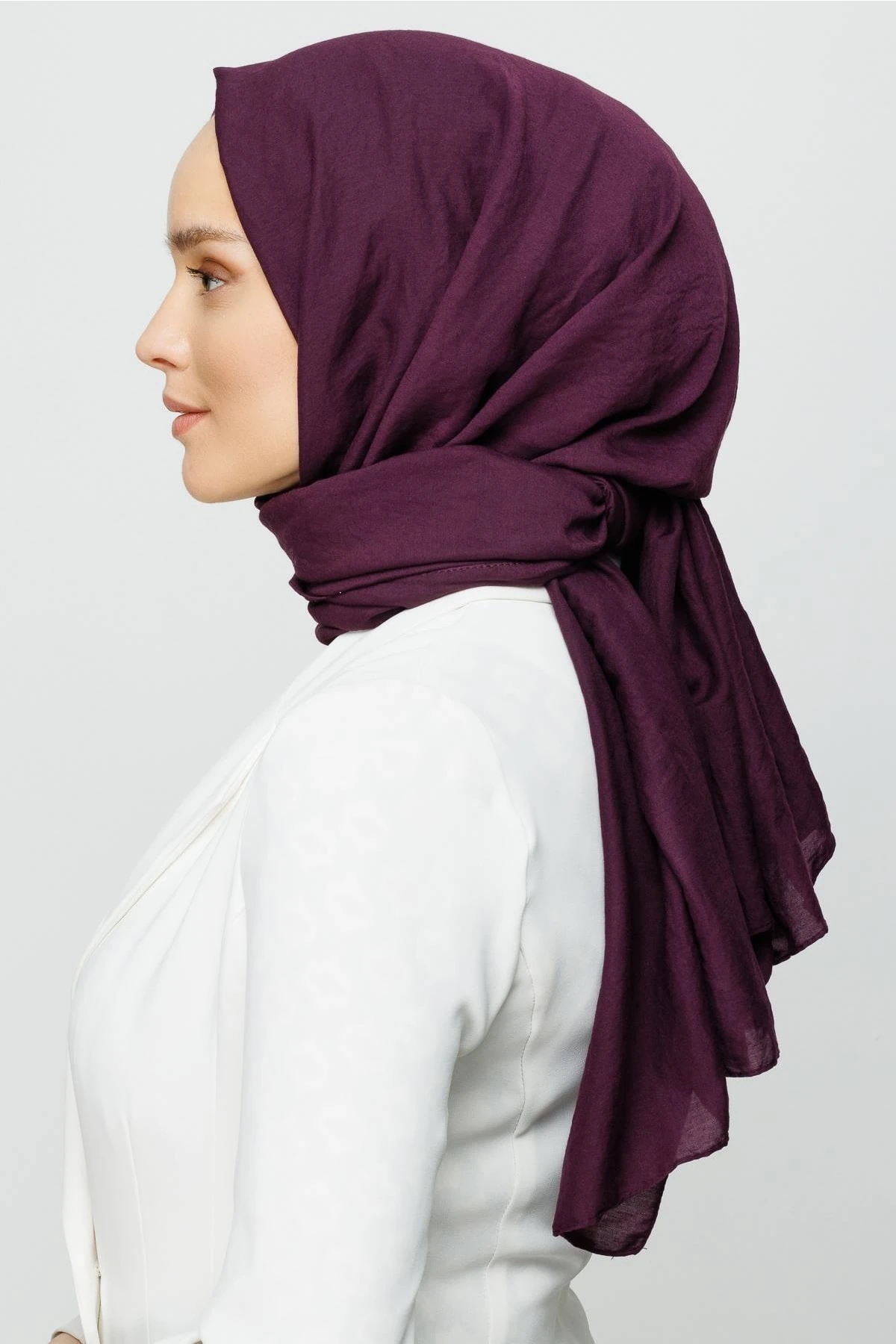 Toptan Pamuk Kraş Şal - Mor