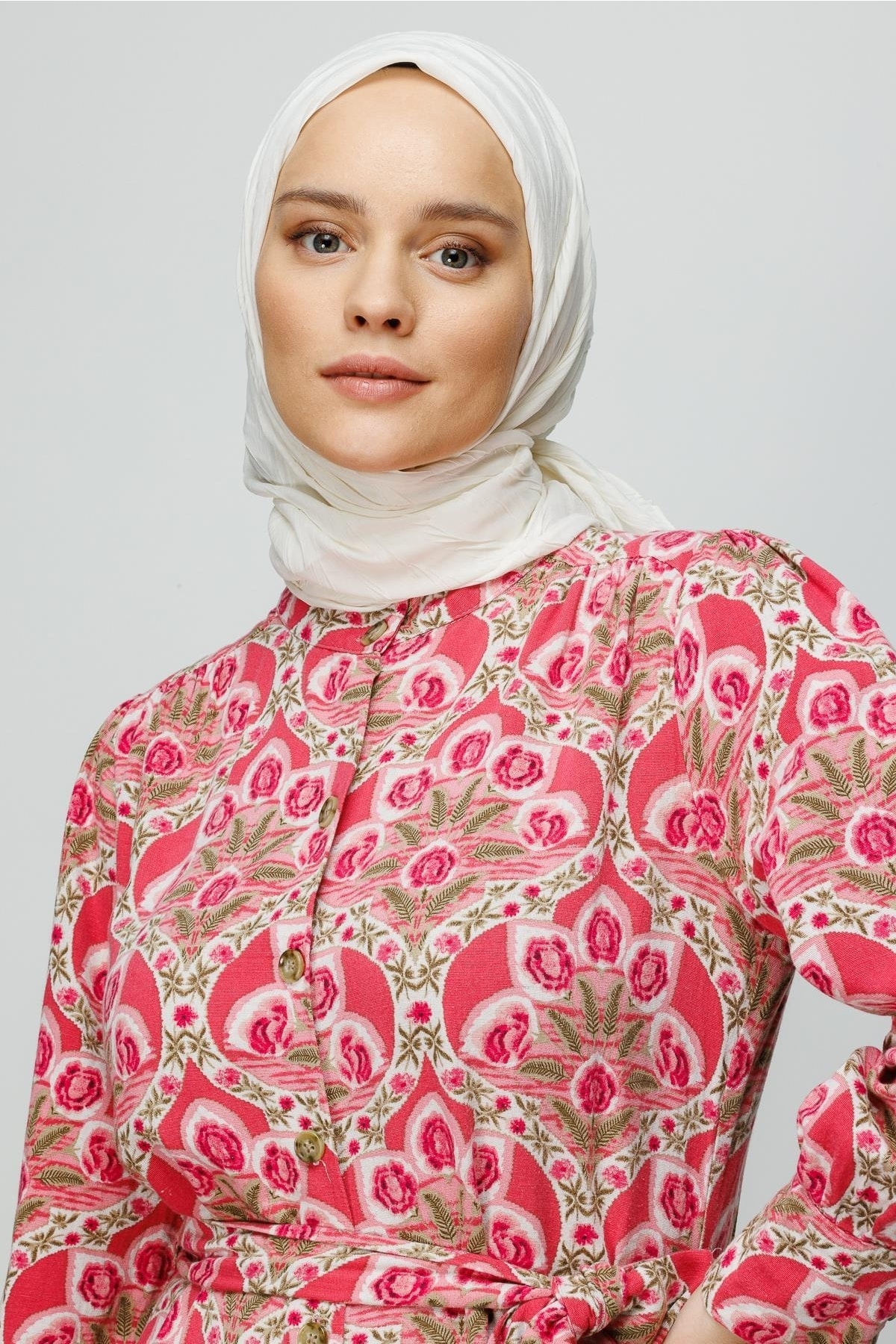 Pleated Bamboo Scarf - Ecru