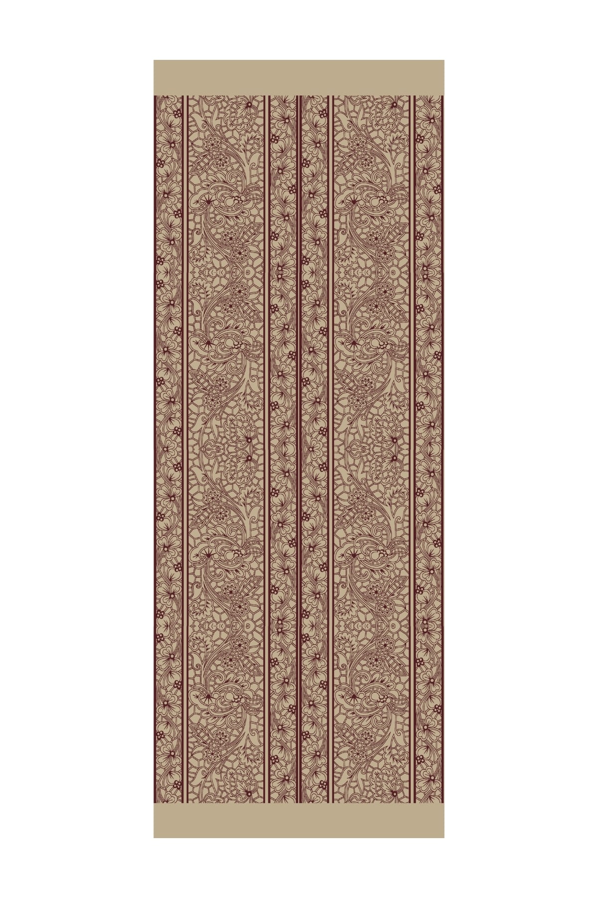 Toptan Lavin Desen Çift Taraflı Şal - Mürdüm-Somon