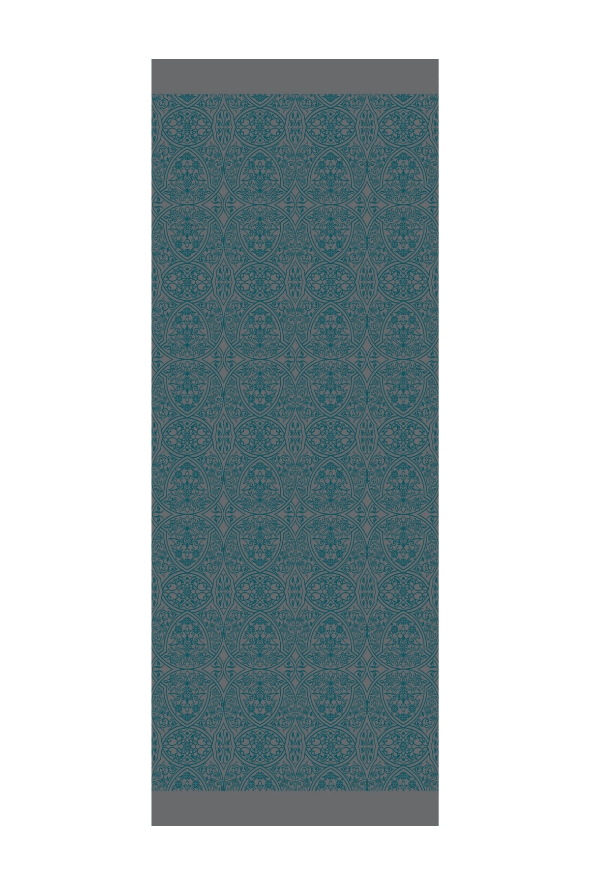 Toptan Morocco Desen Çift Taraflı Şal - Koyu Gri-Zümrüt