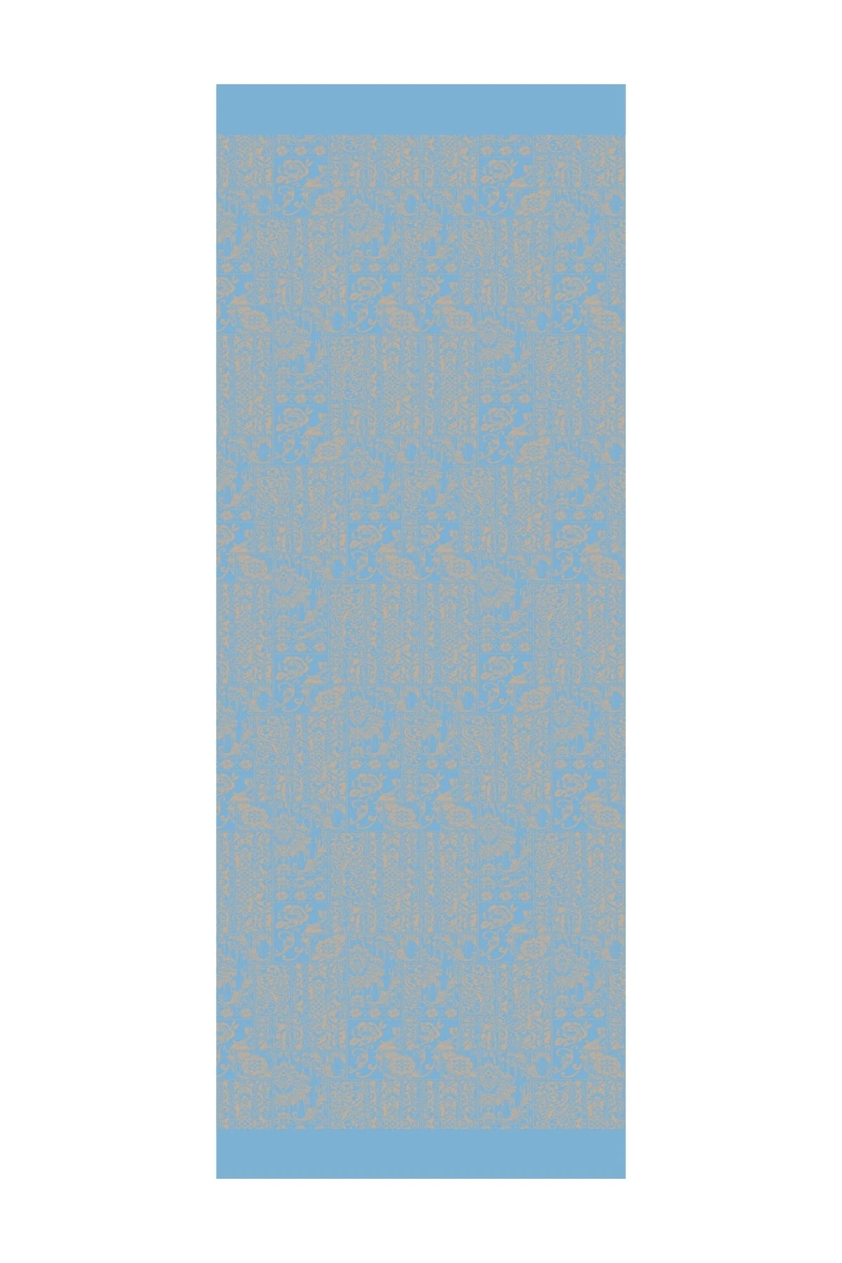 Toptan Henna Desen Çift Taraflı Şal - Vizon-Turkuaz