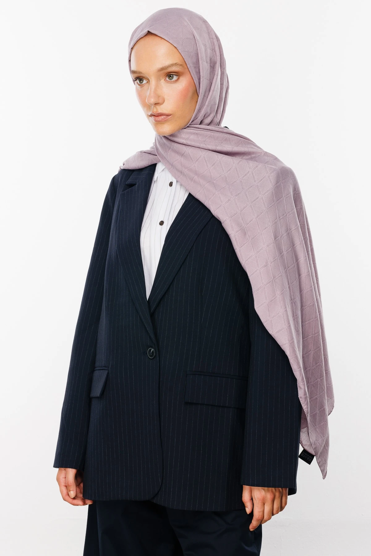 Bamboo Jacquard Shawl - Lavender Gray