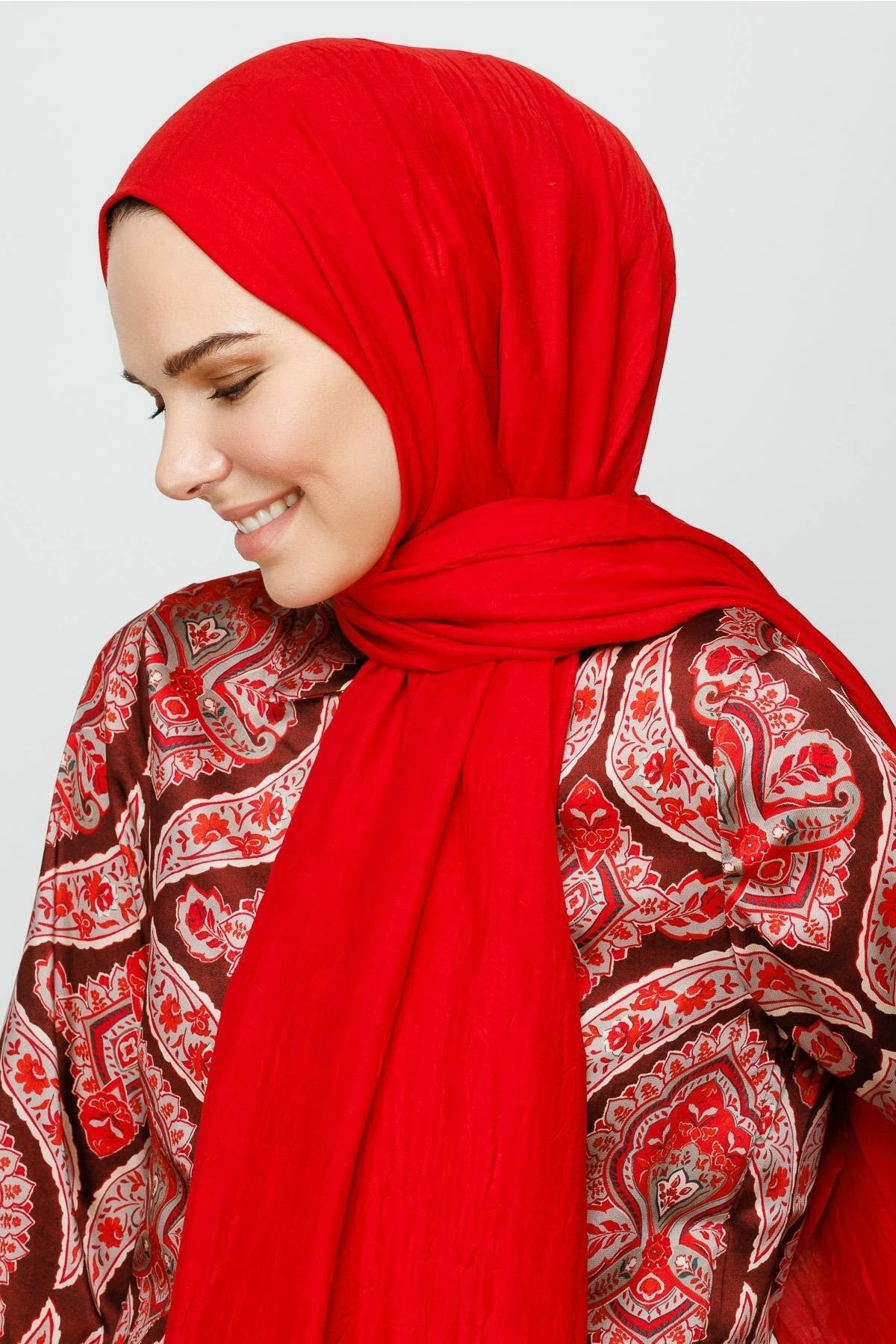 Toptan Bambu Şal - Kırmızı