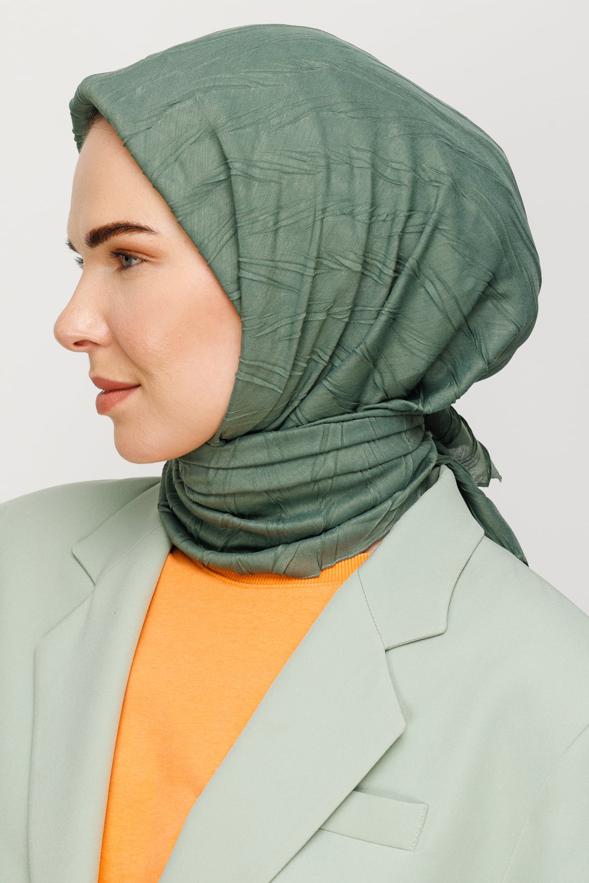 Pleated Bamboo Scarf - Mold Green