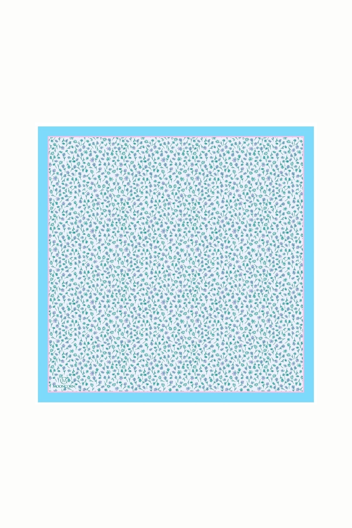 Toptan Minor Desen Pamuk Eşarp - Bebe Mavisi