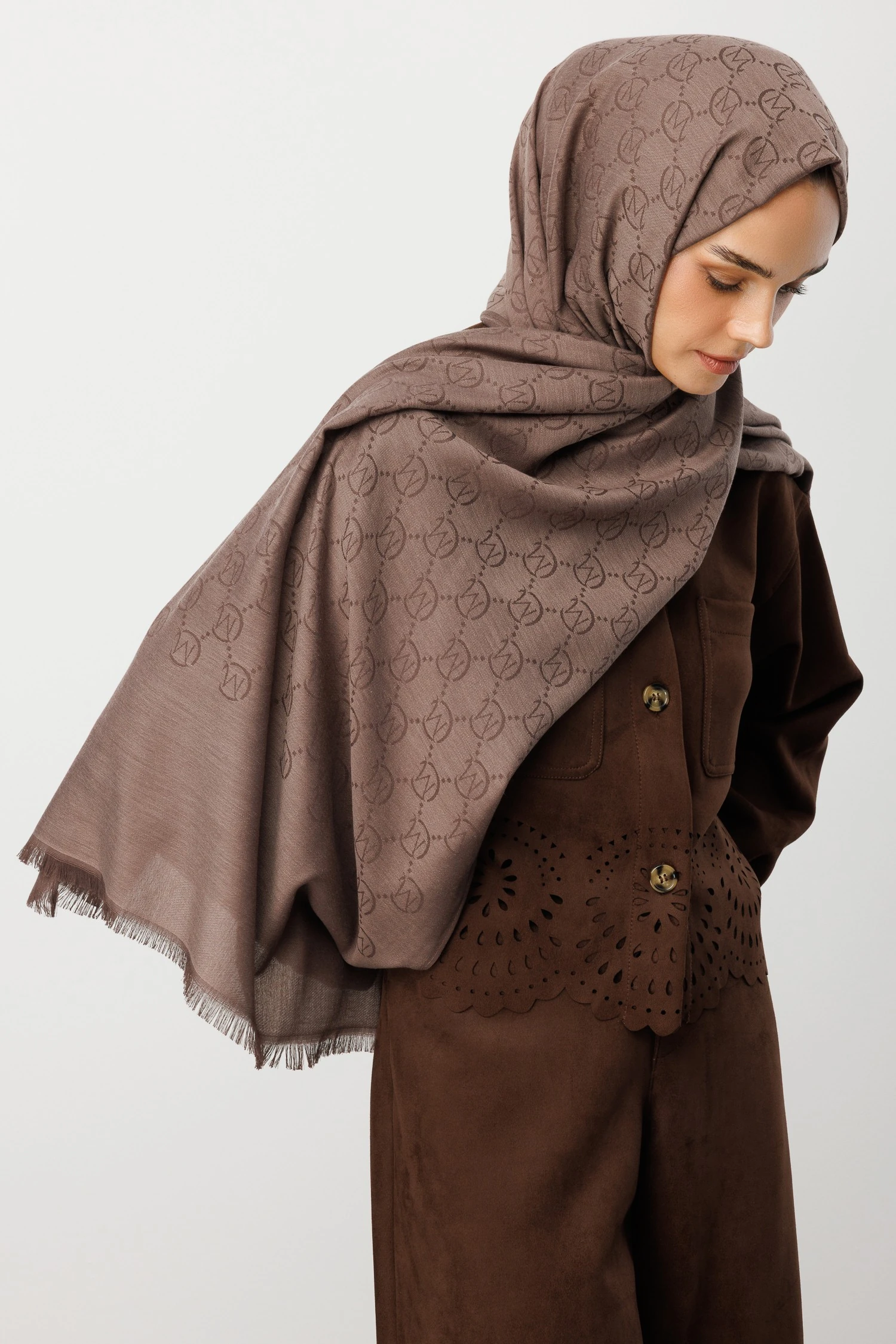 Wholesale Wool Silk Shawls - Mink