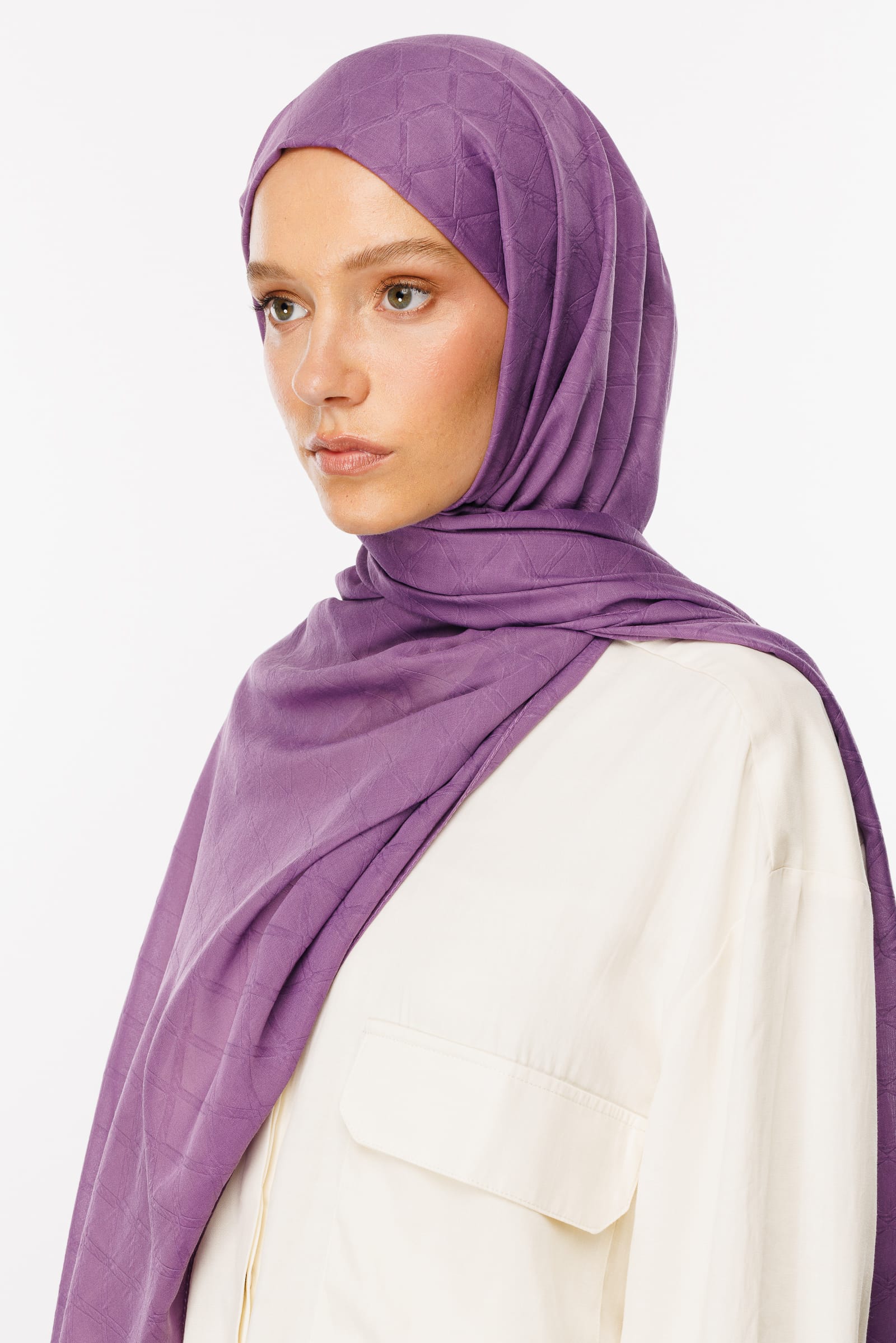 Bamboo Jacquard Shawl - Violet
