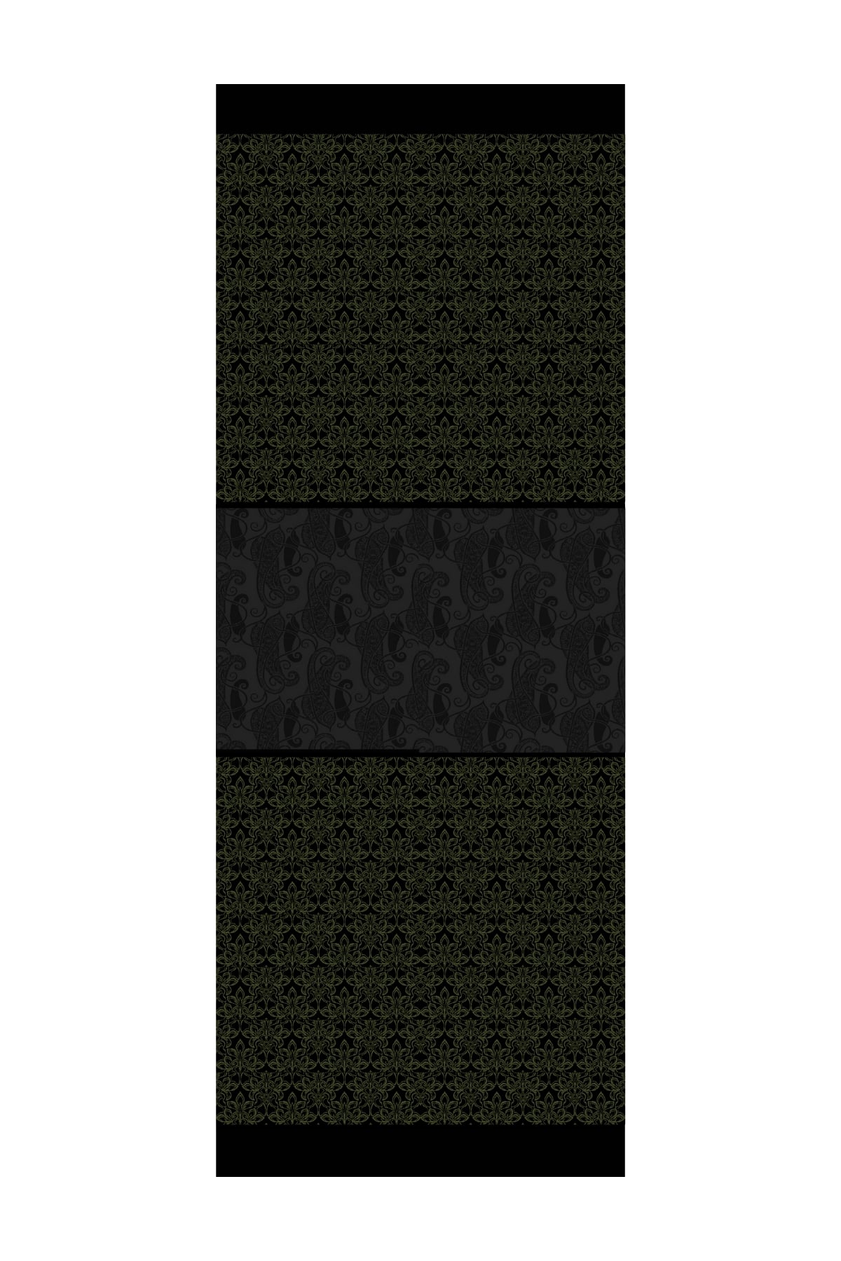 Nora-Pattern Reversible Shawl - Black-Khaki