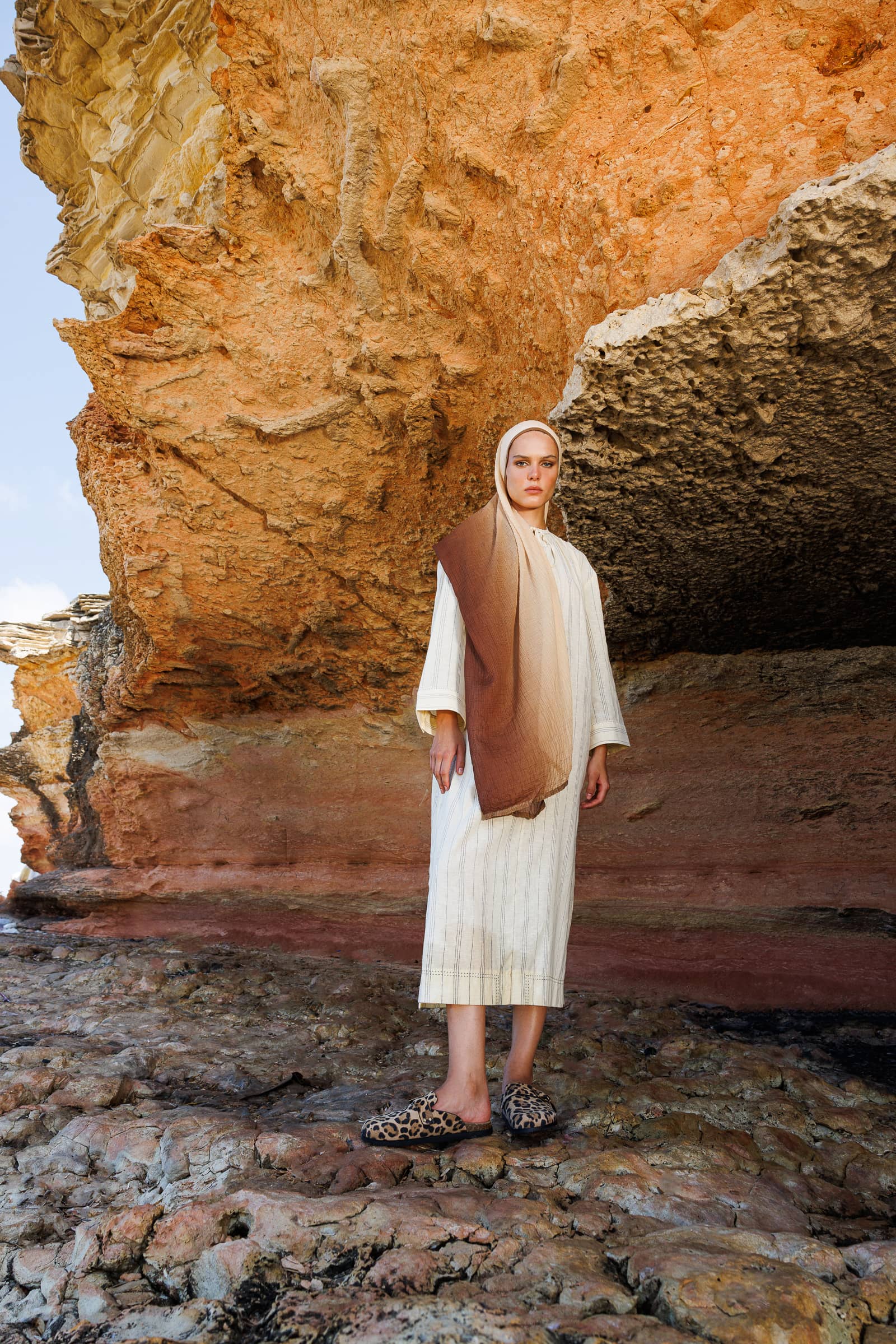 Toptan Degrade Müslin Şal - Karamel