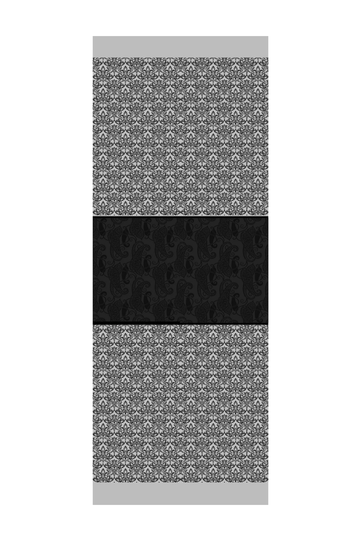 Toptan Nora Desen Çift Taraflı Şal - Siyah-Siyah