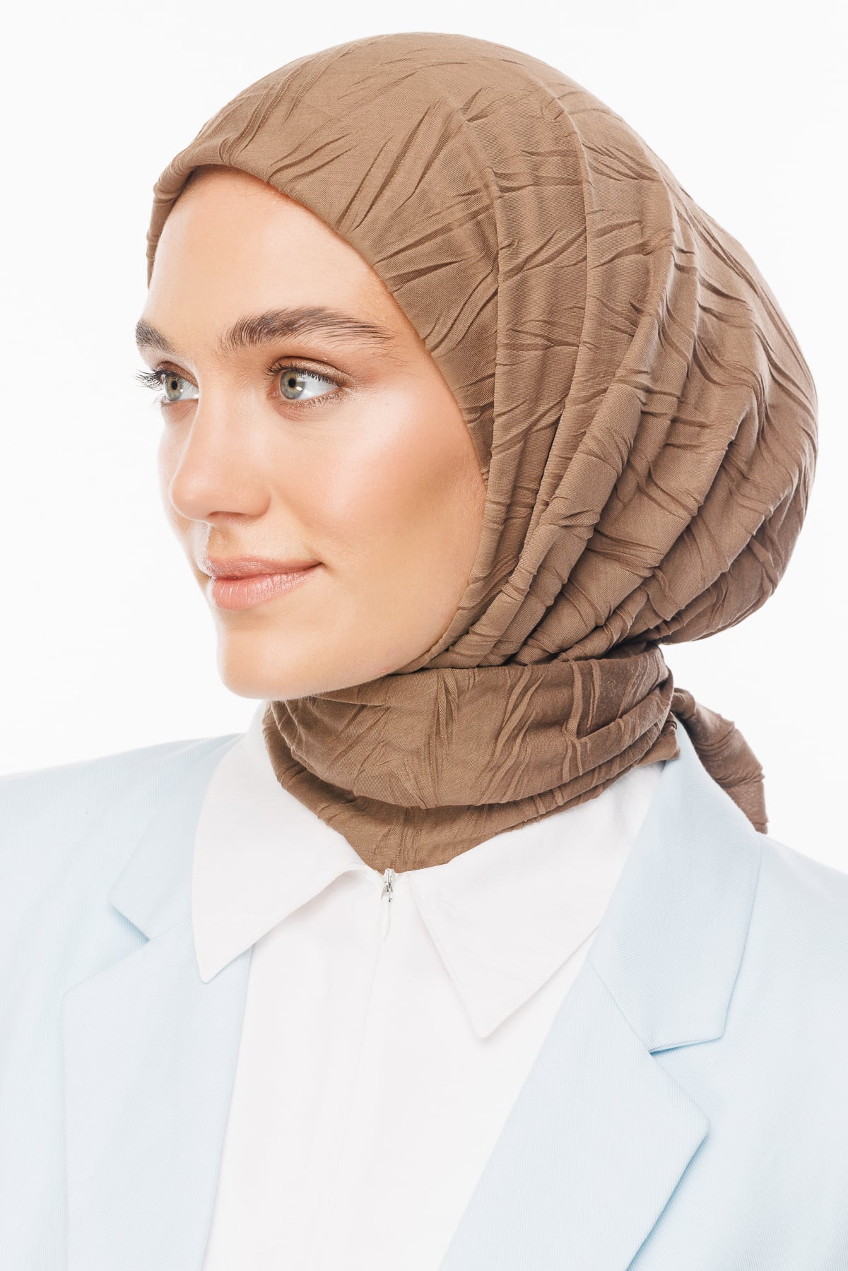 Toptan Piliseli Bambu Eşarp - Ağaç Kabuğu