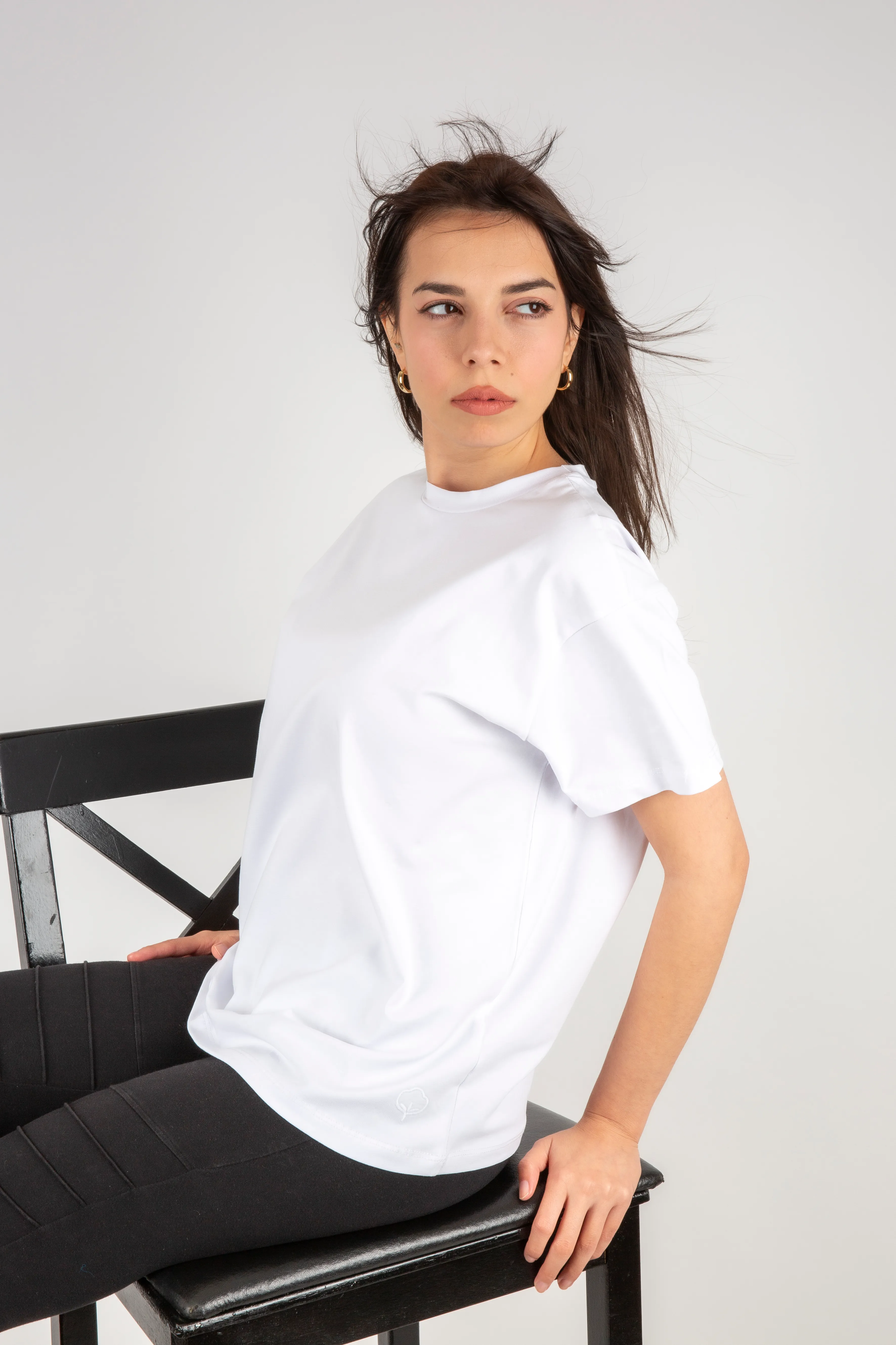 Bisiklet Yaka Loose Fit Kadın Tshirt 