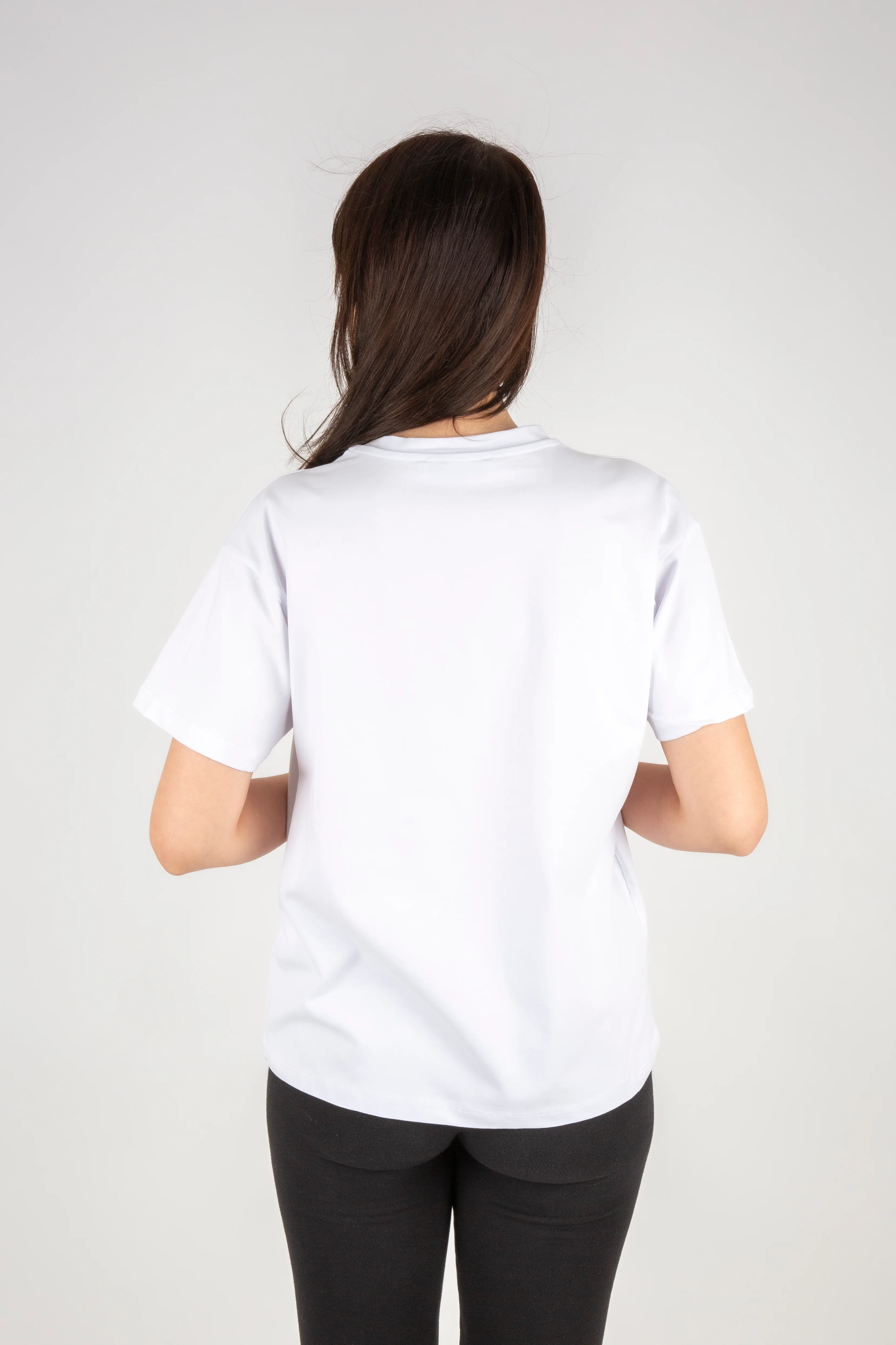 Bisiklet Yaka Loose Fit Kadın Tshirt 