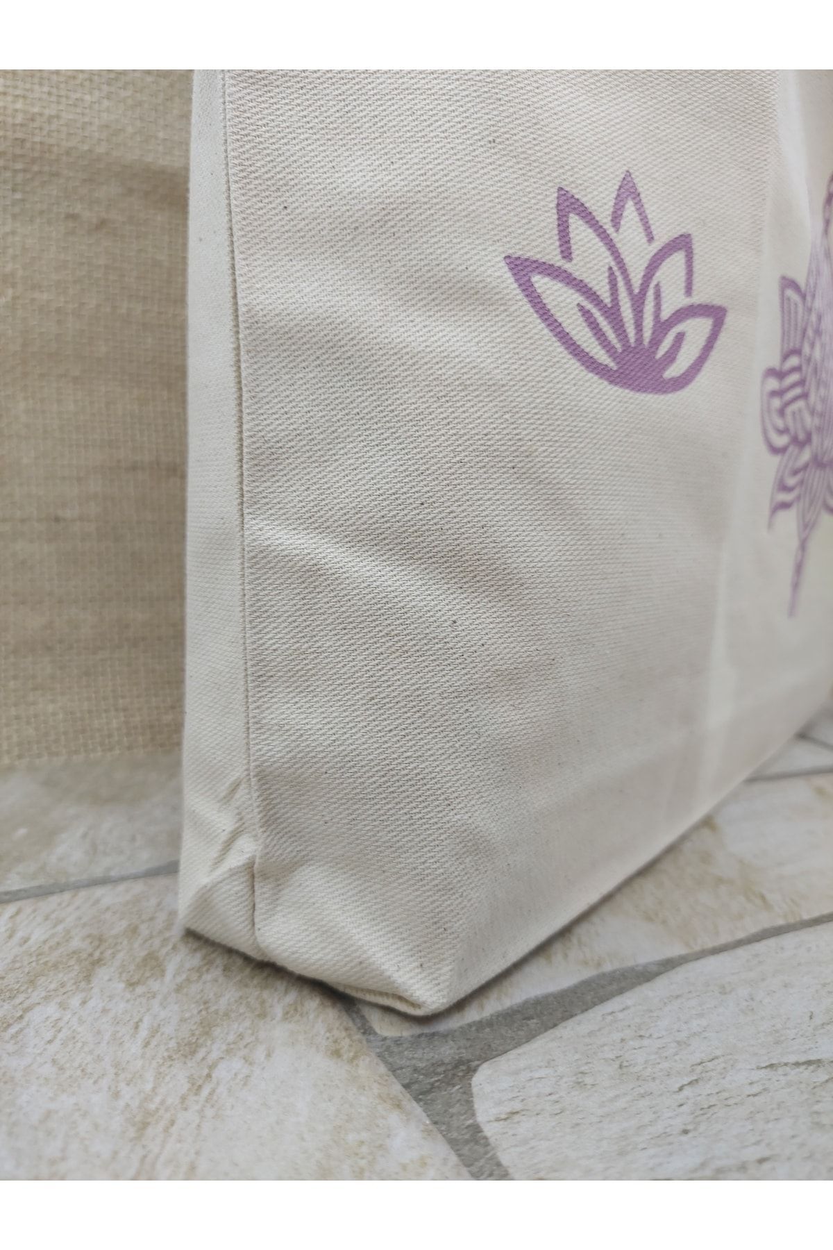 Lotus Baskı File Çanta