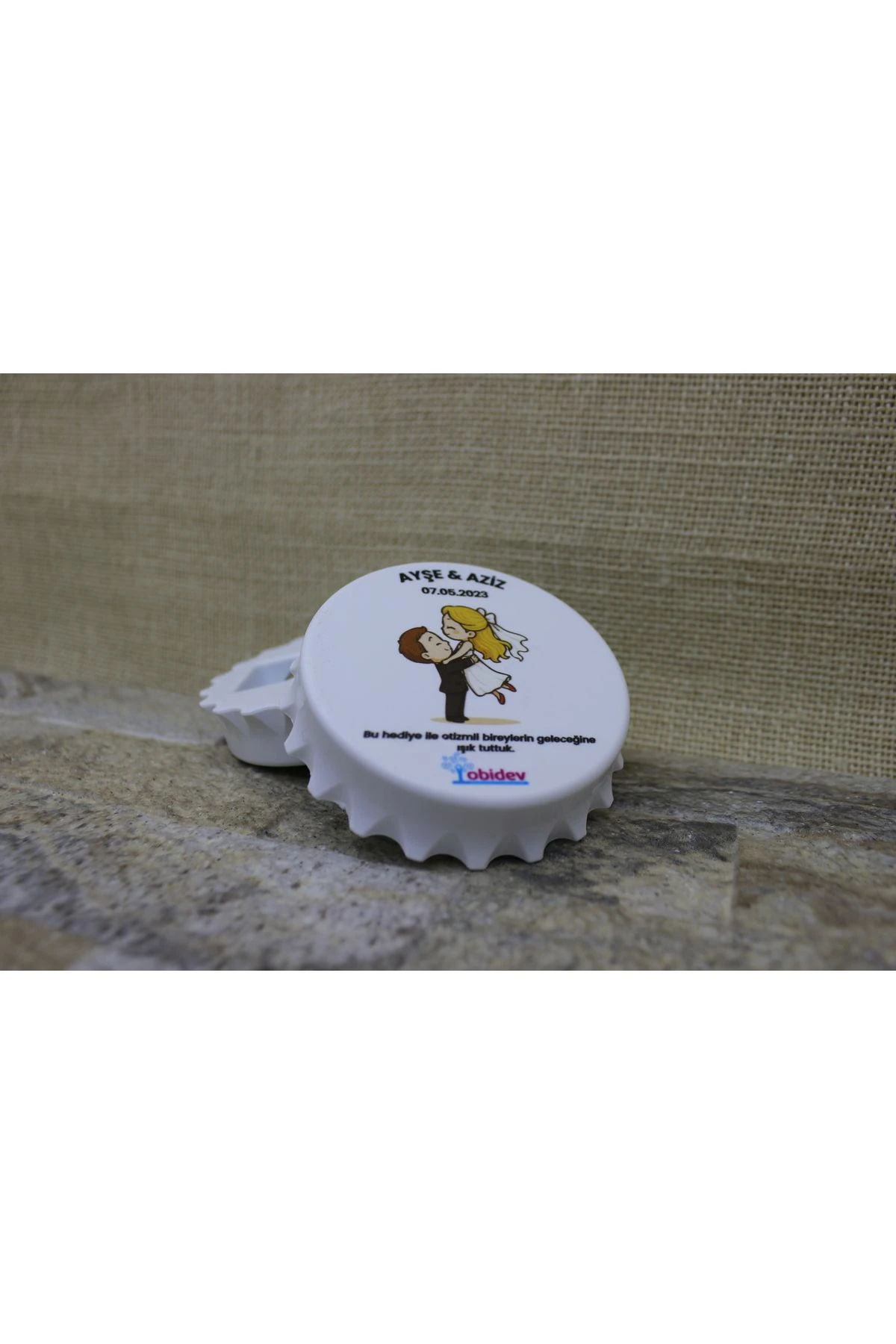 Kişiselleştirilmiş Düğün-Nikah Hediye Açacak Magnet (10 Adet)