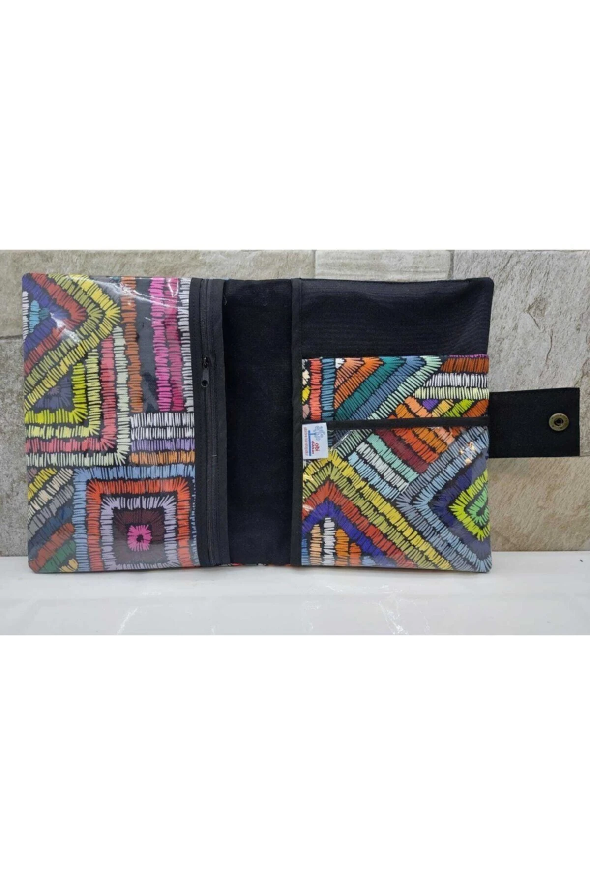 Renkli Dikişler Organizer Kumaş Çanta