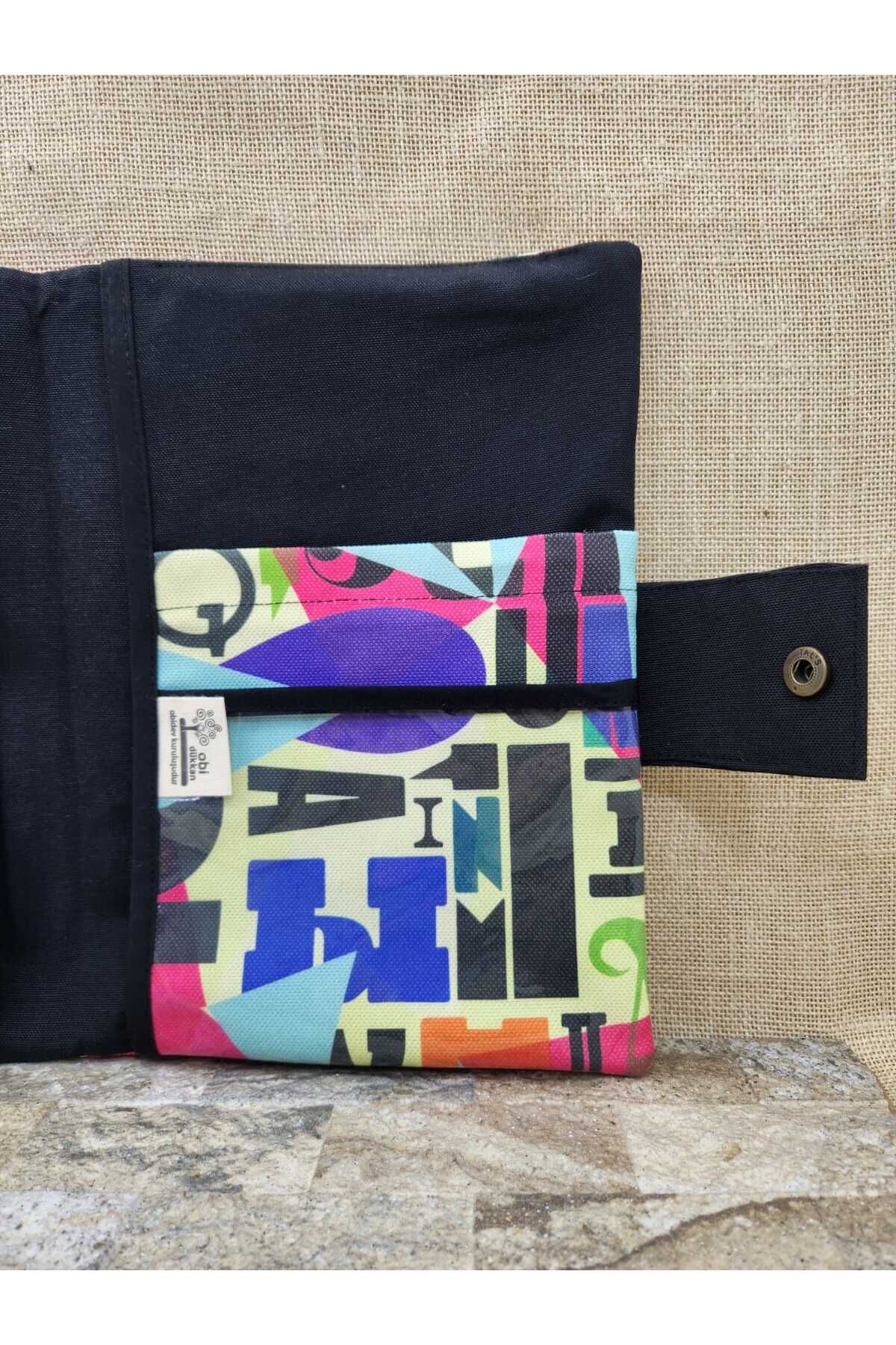 Kübik Harfler Desenli Organizer  & Tablet Kılıfı