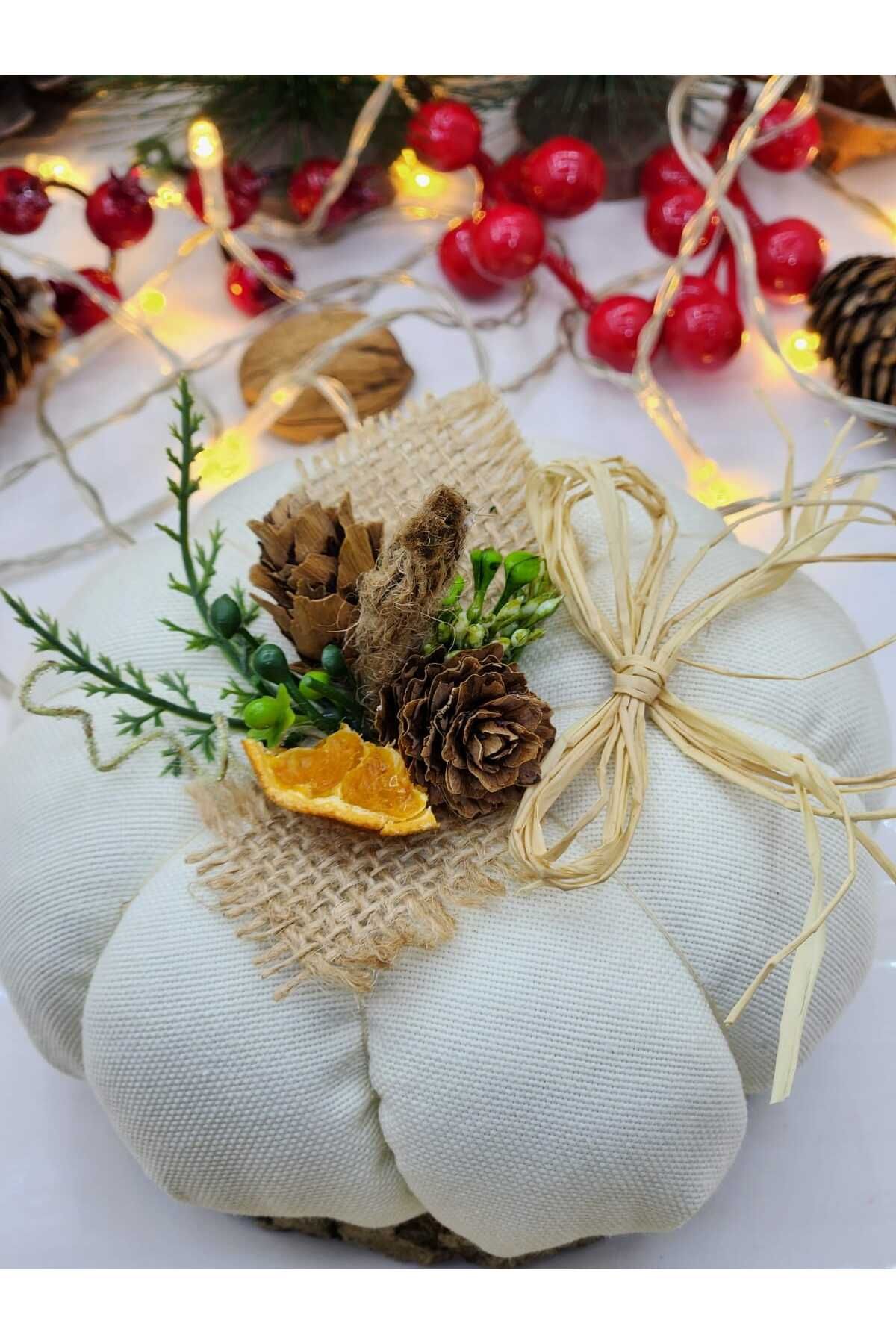 Krem Kumaş Kabak Süs