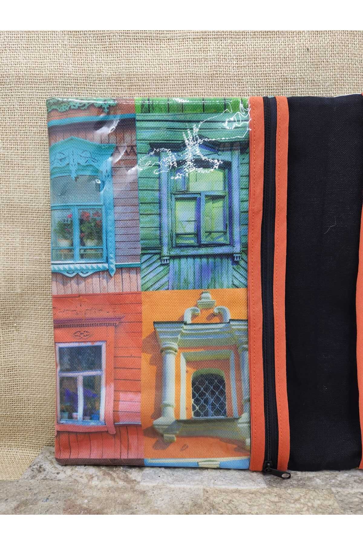 Pencereler Desenli Organizer & Tablet Kılıfı