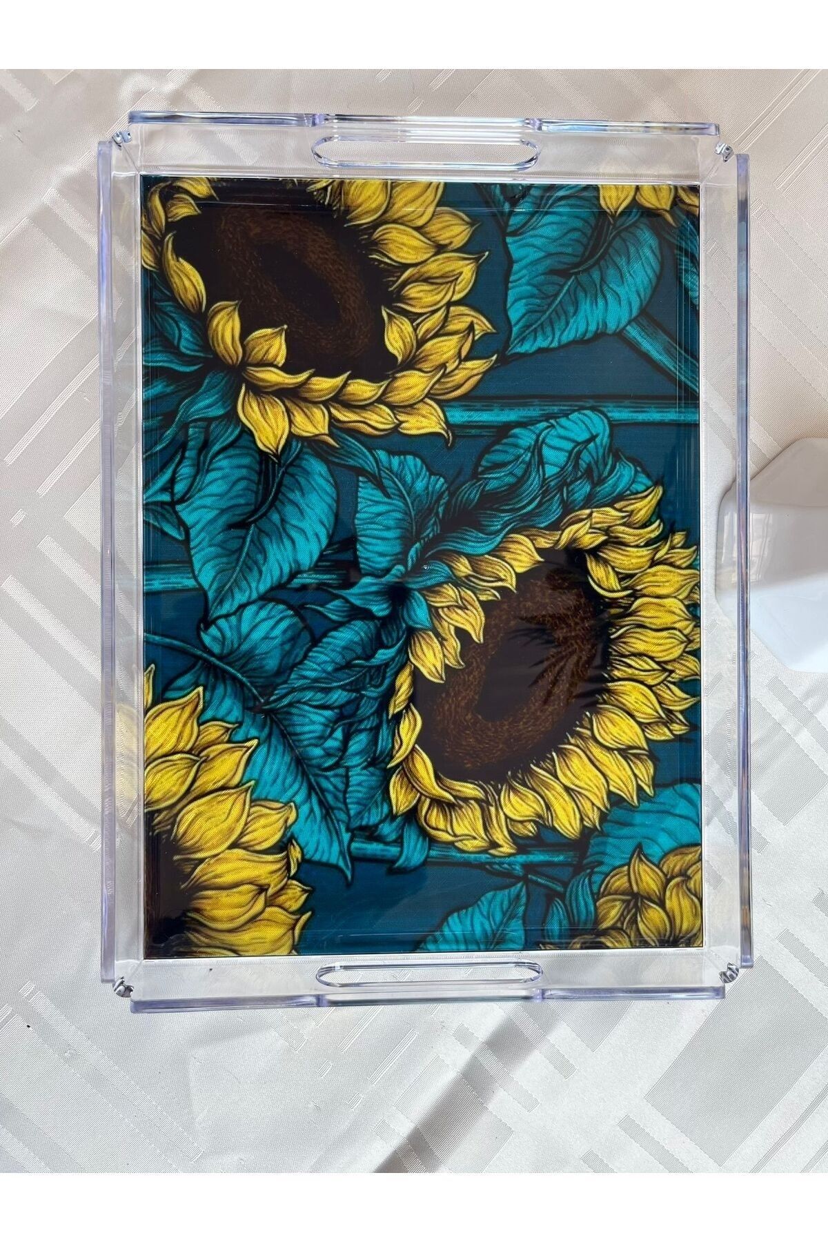 Pleksiglas Şeffaf Dekoratif Sunum Tepsisi