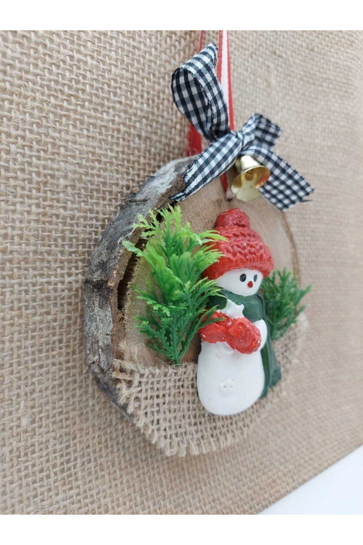 Kırmızı Şapkalı Kardanadam Yılbaşı Süsü