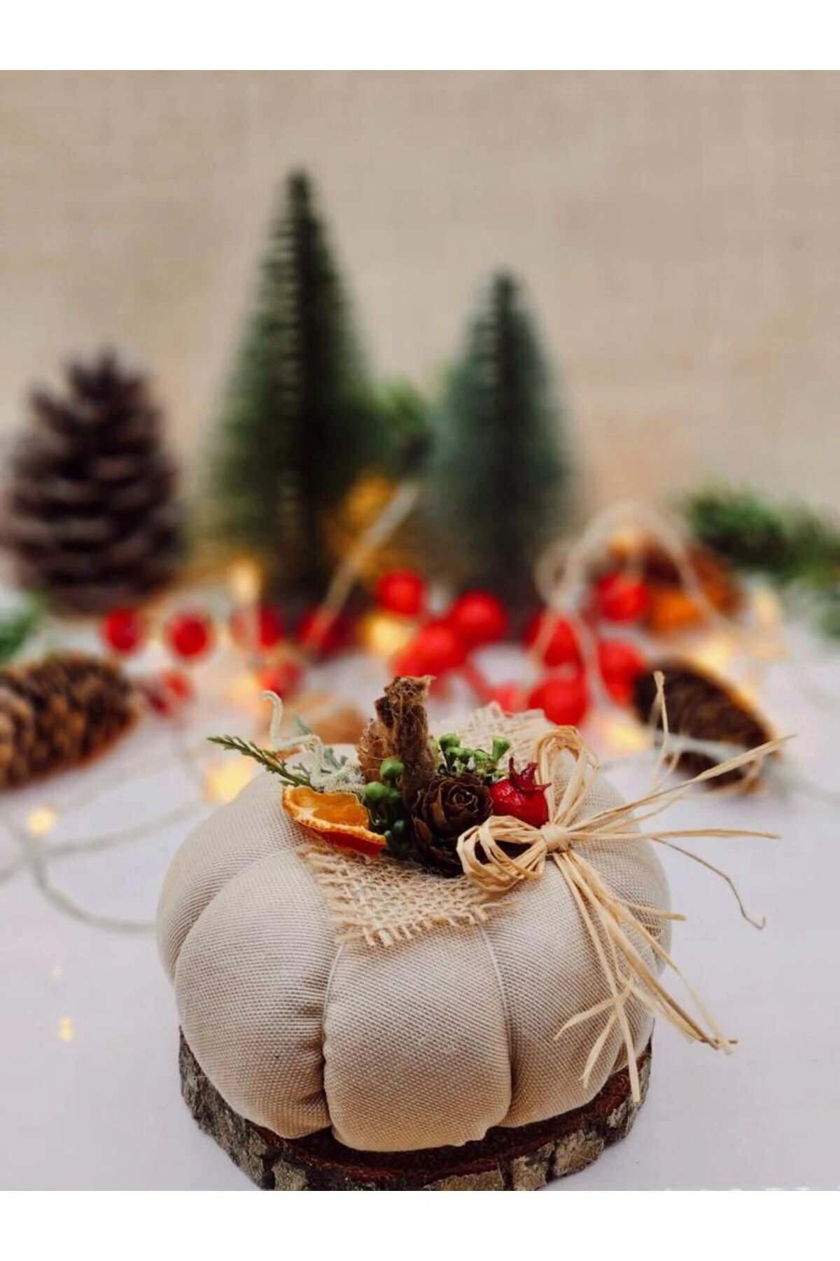 Bej Kumaş Kabak Süs