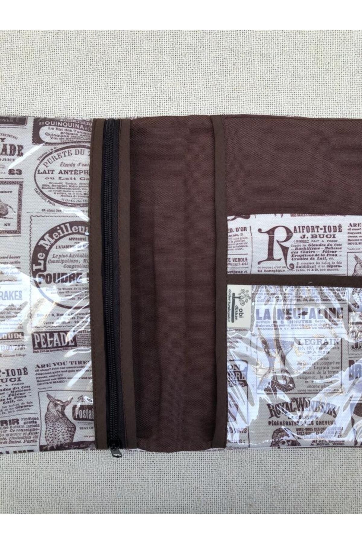 VİNTAGE GAZETE DESEN ORGANİZER ÇANTA