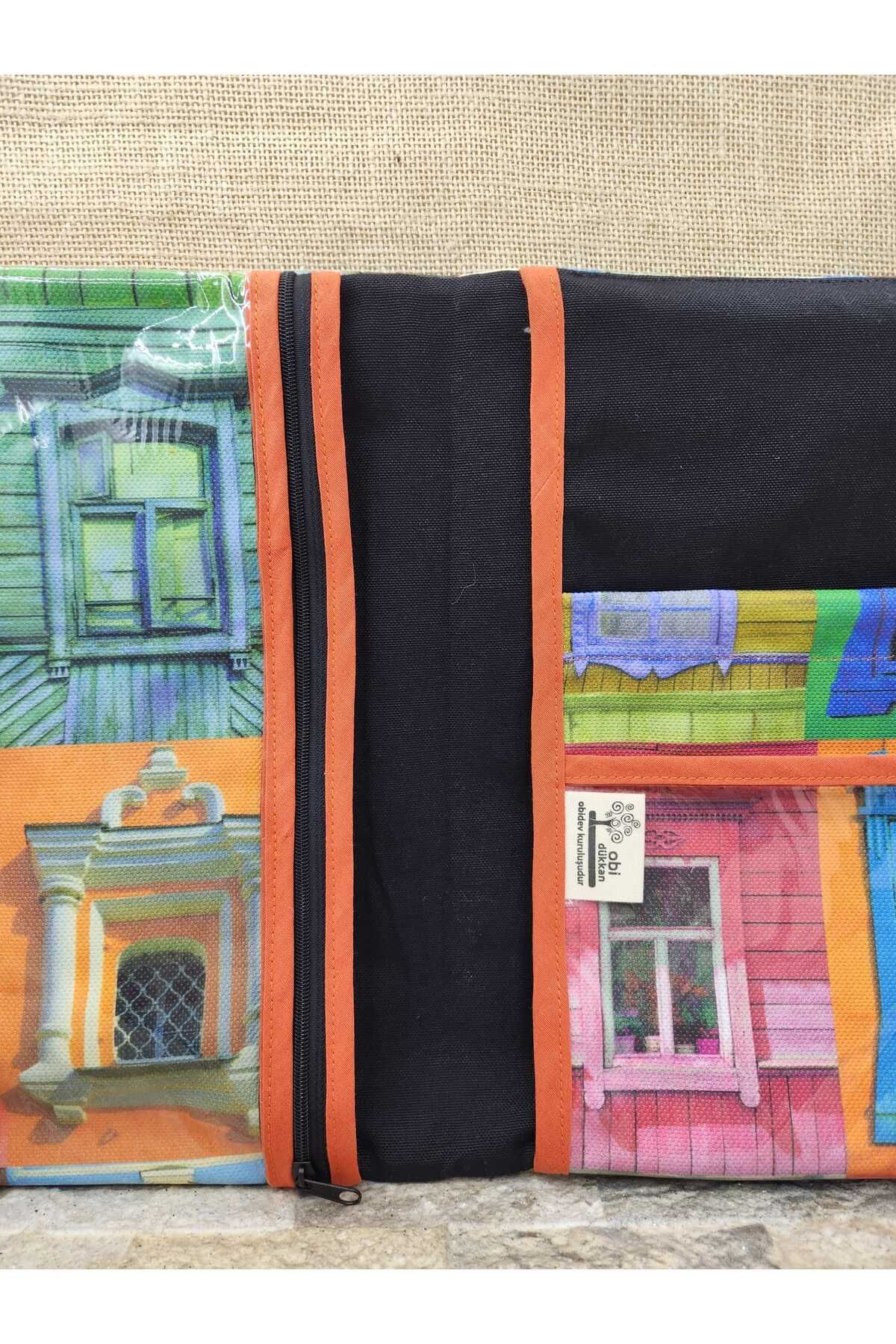 Pencereler Desenli Organizer & Tablet Kılıfı