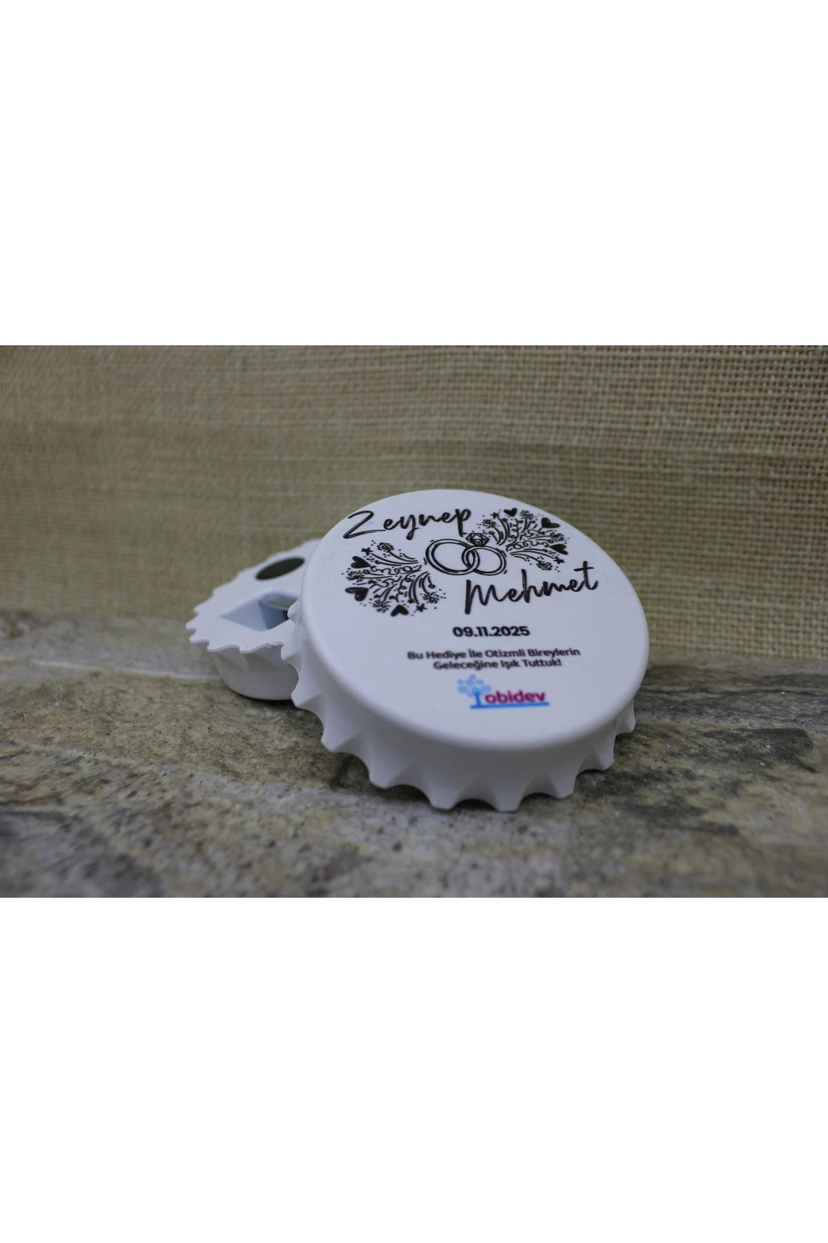 Kişiselleştirilmiş Düğün-Nikah Hediye Açacak Magnet (10 Adet)