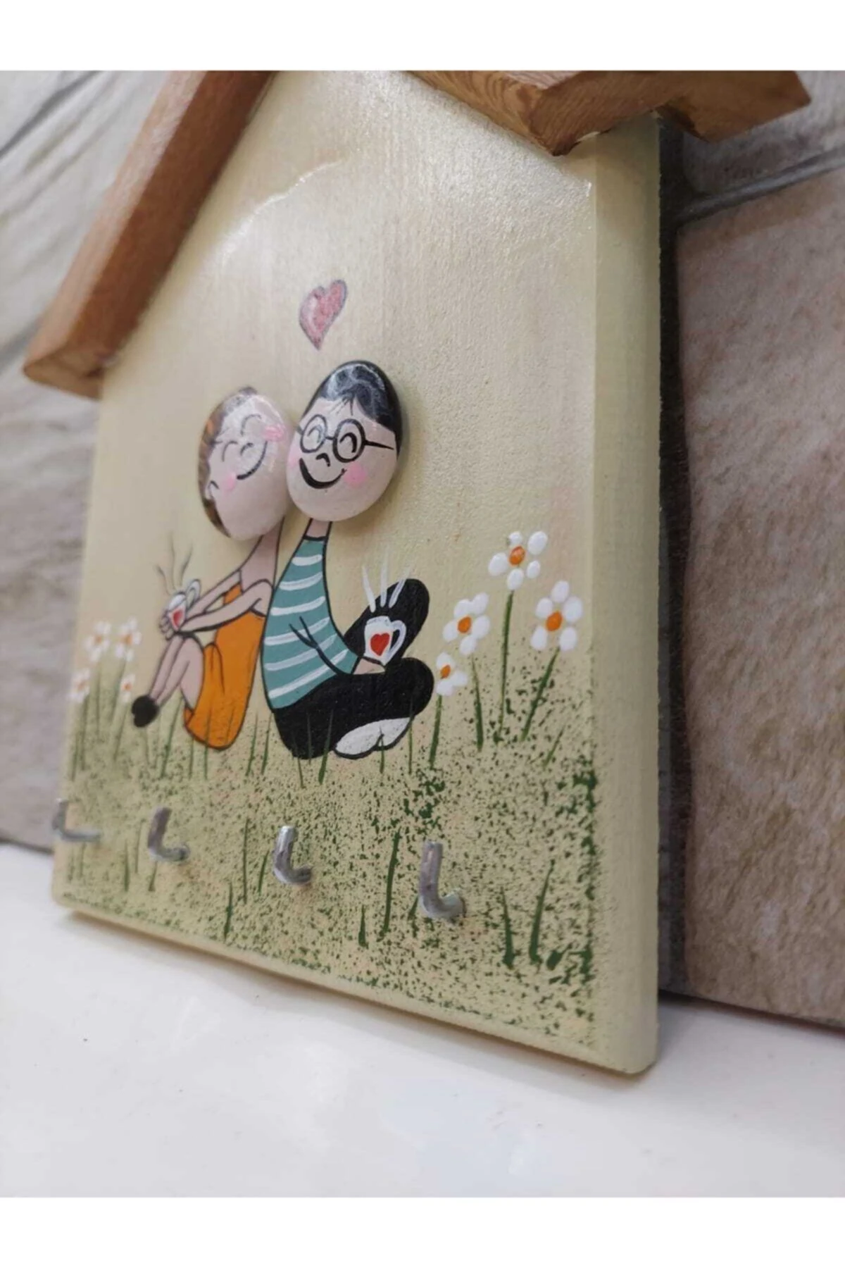 Aşıklar Duvar Anahtar Askısı