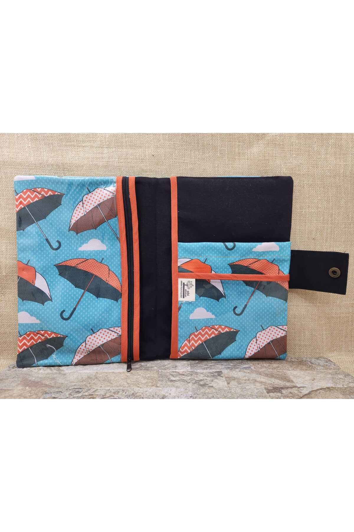 Uçan Şemsiyeler Desenli Organizer & Tablet Kılıfı