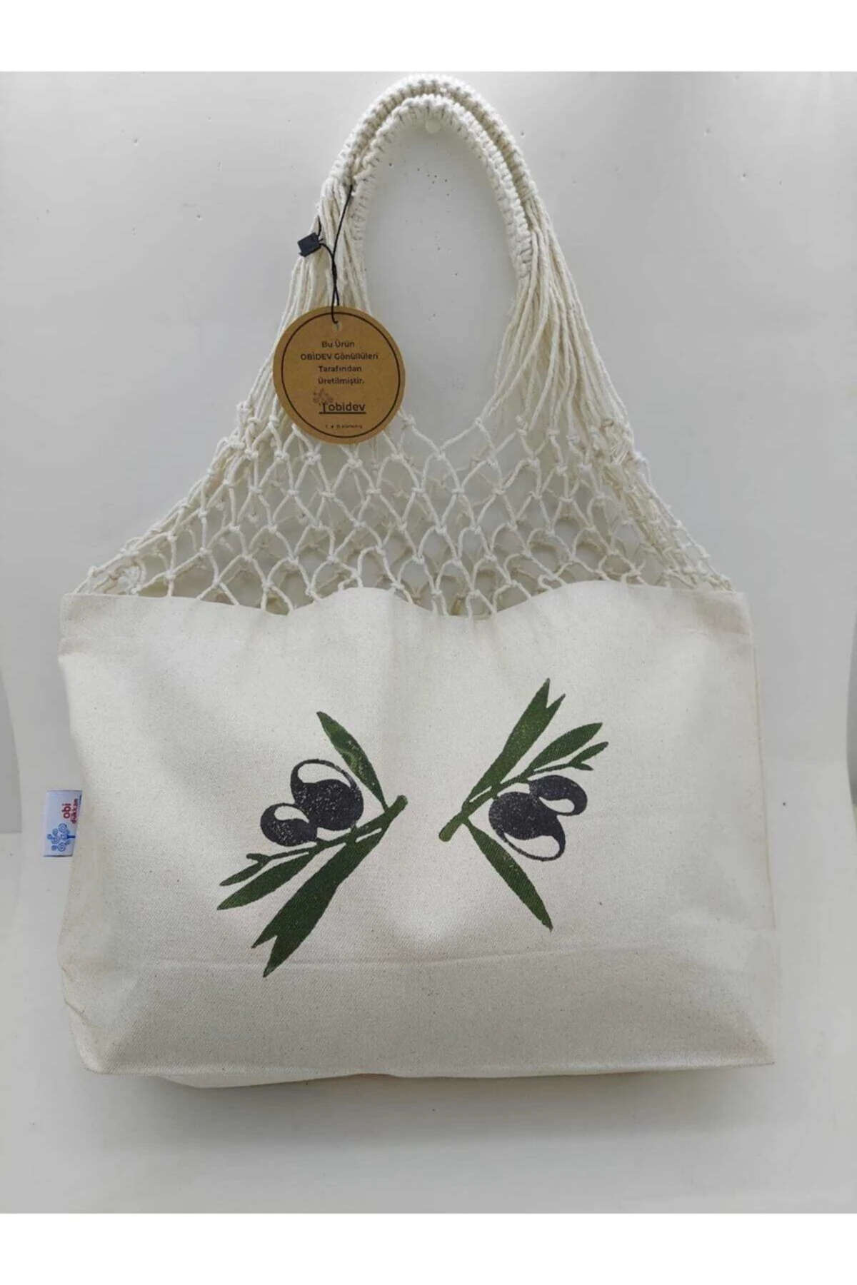 Zeytin Baskılı File Çanta