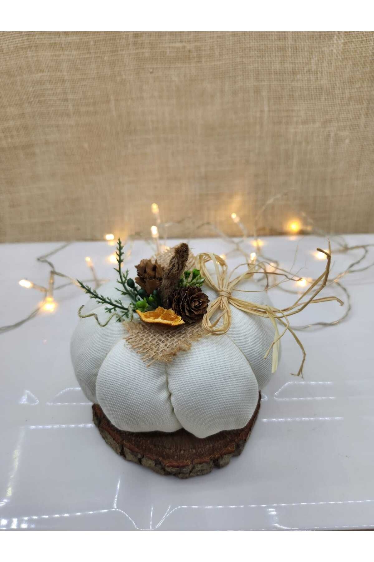 Krem Kumaş Kabak Süs