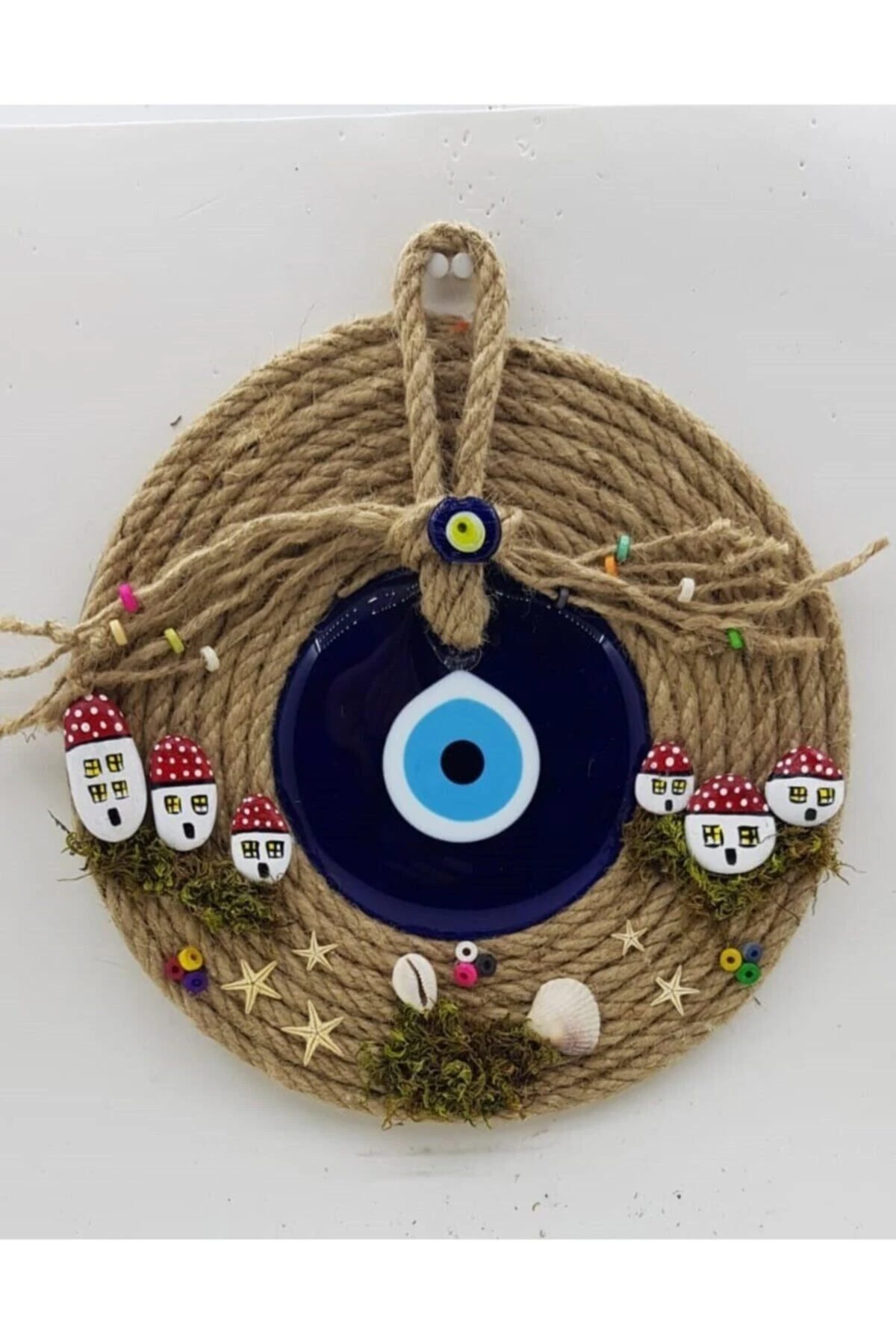 Kırmızı Evli Nazar Boncuğu Duvar Ve Kapı Süsü (30cm)