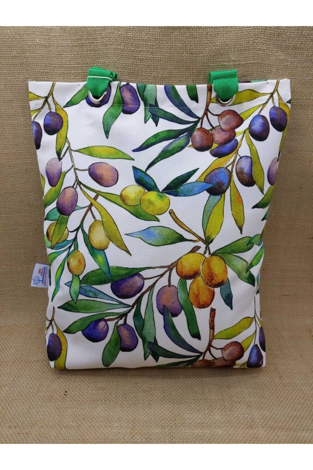 Zeytin Desenli Dijital Baskı Kol Çantası