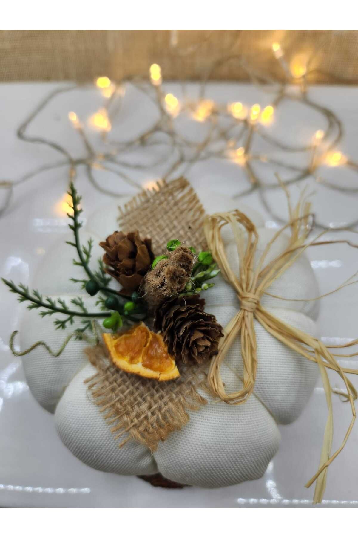 Krem Kumaş Kabak Süs